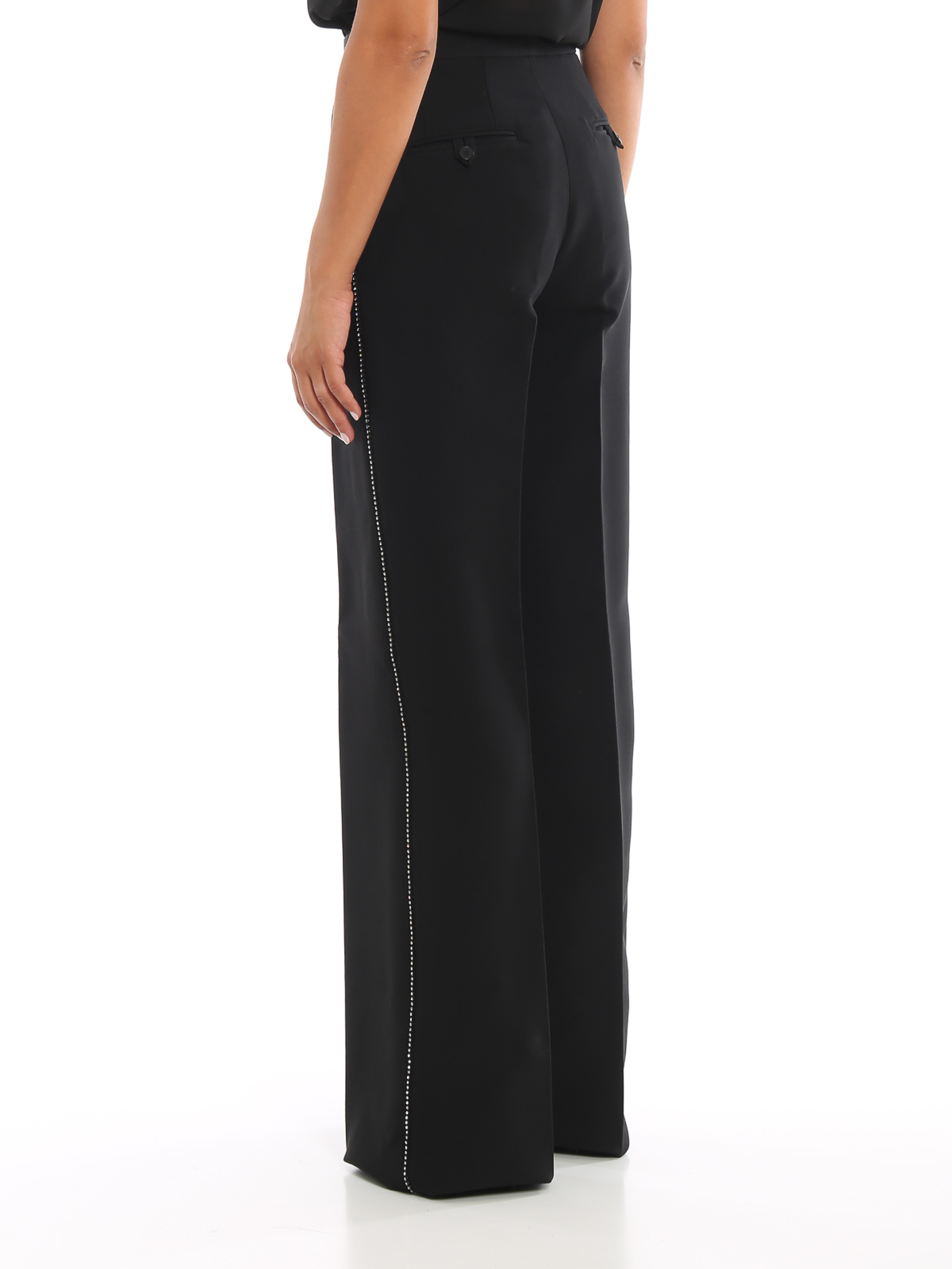 パンツ PHILOSOPHY DI LORENZO SERAFINI Woman Pants Black PHILOSOPHY DI LORENZO SERAFINI Grain de poudre wide-leg