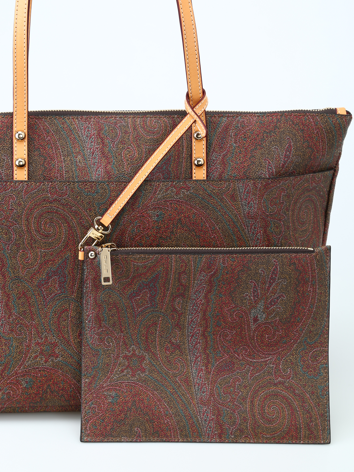 Etro Signature Paisley top zip tote bag - Brown | 0I0408010600