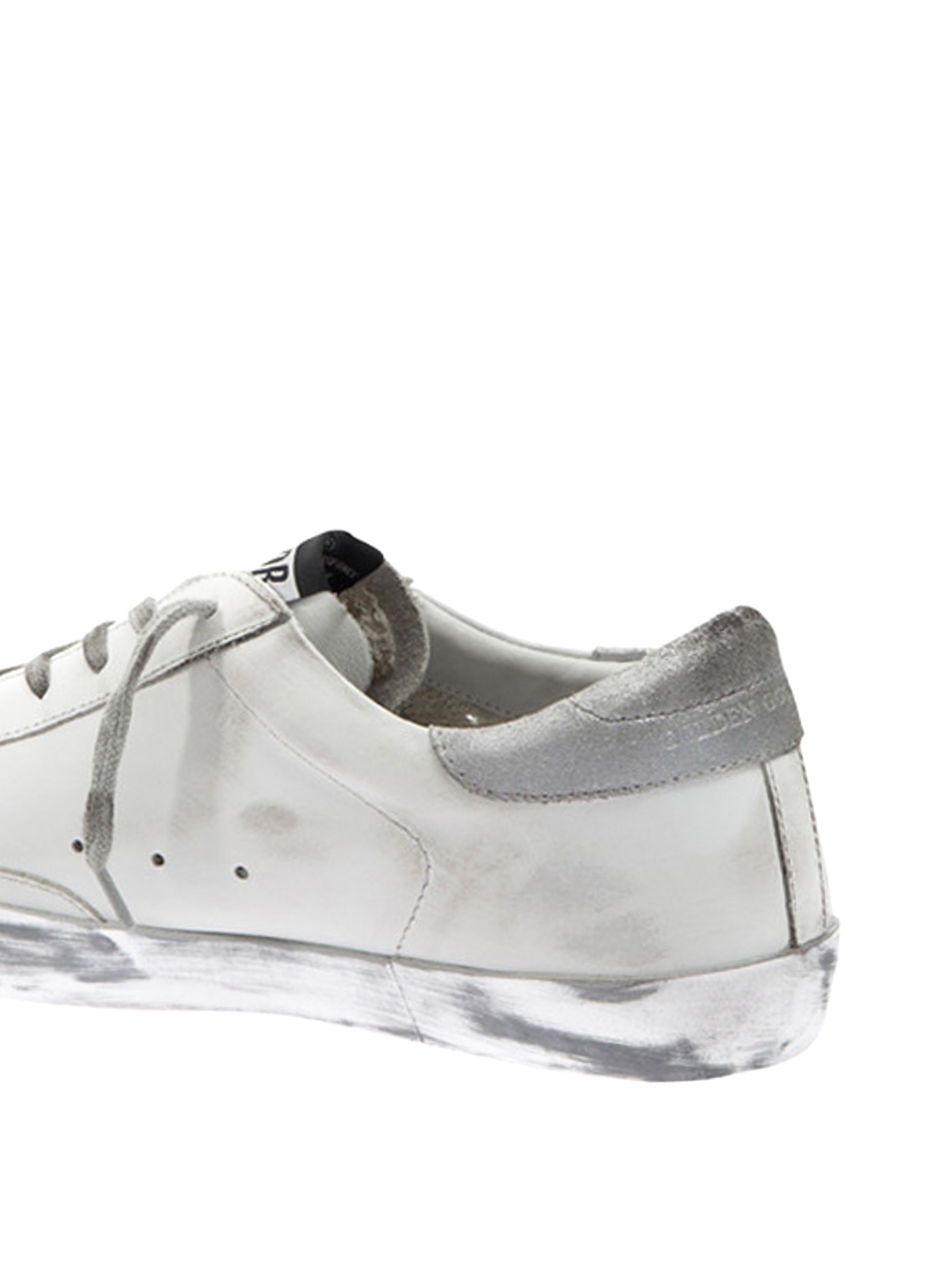 Golden Goose Silver detail lace-up sneakers - White