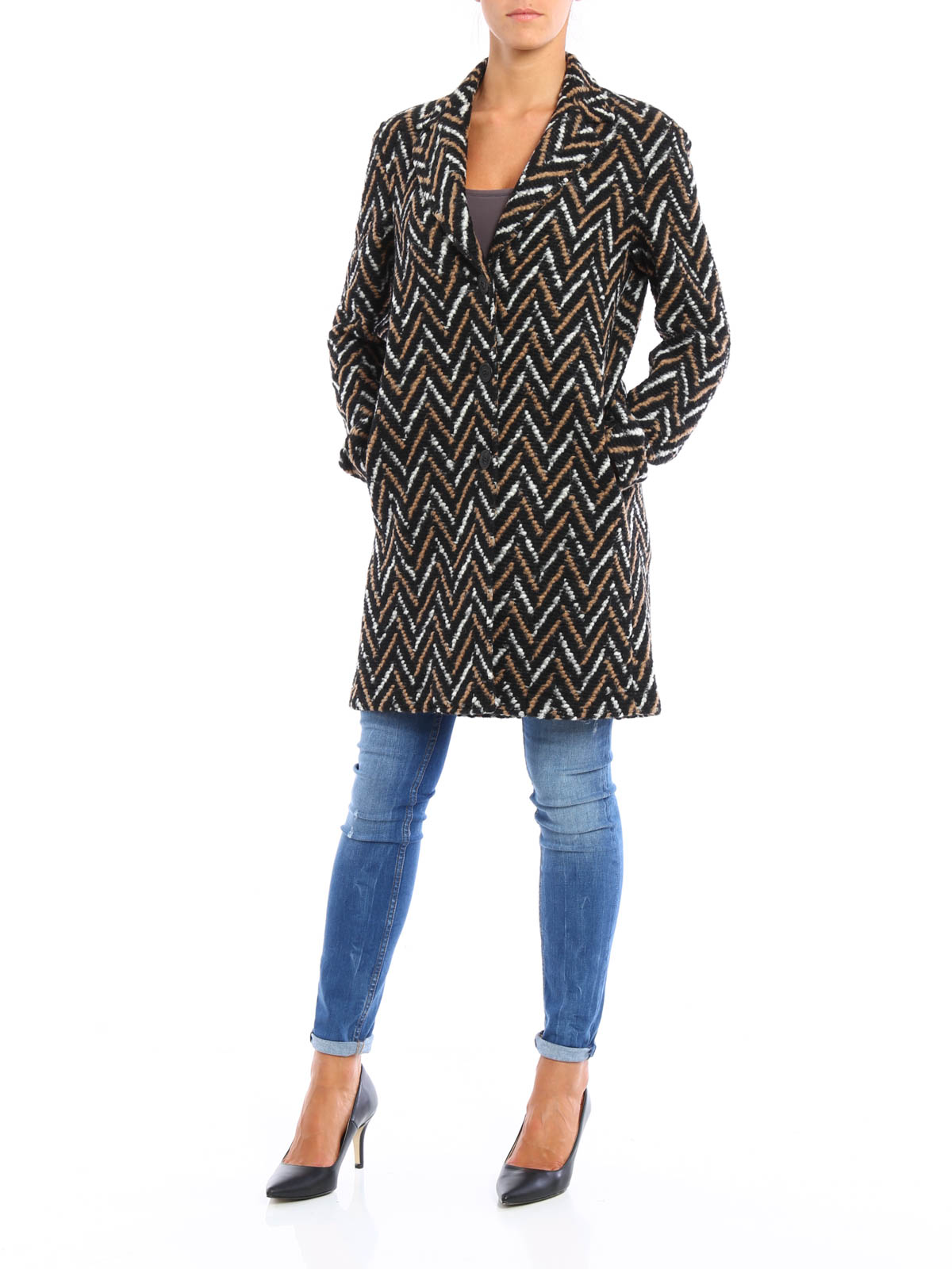 Jacket Single breasted chevron coat - Multicolour | 52C4070800