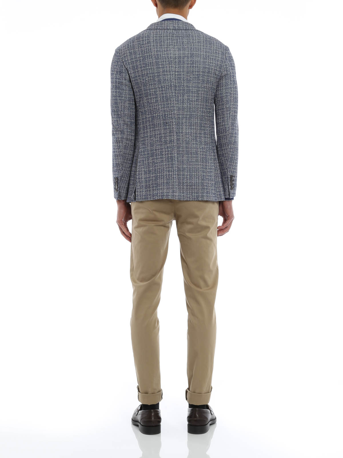 Eleventy Single-breasted cotton blazer - Blue