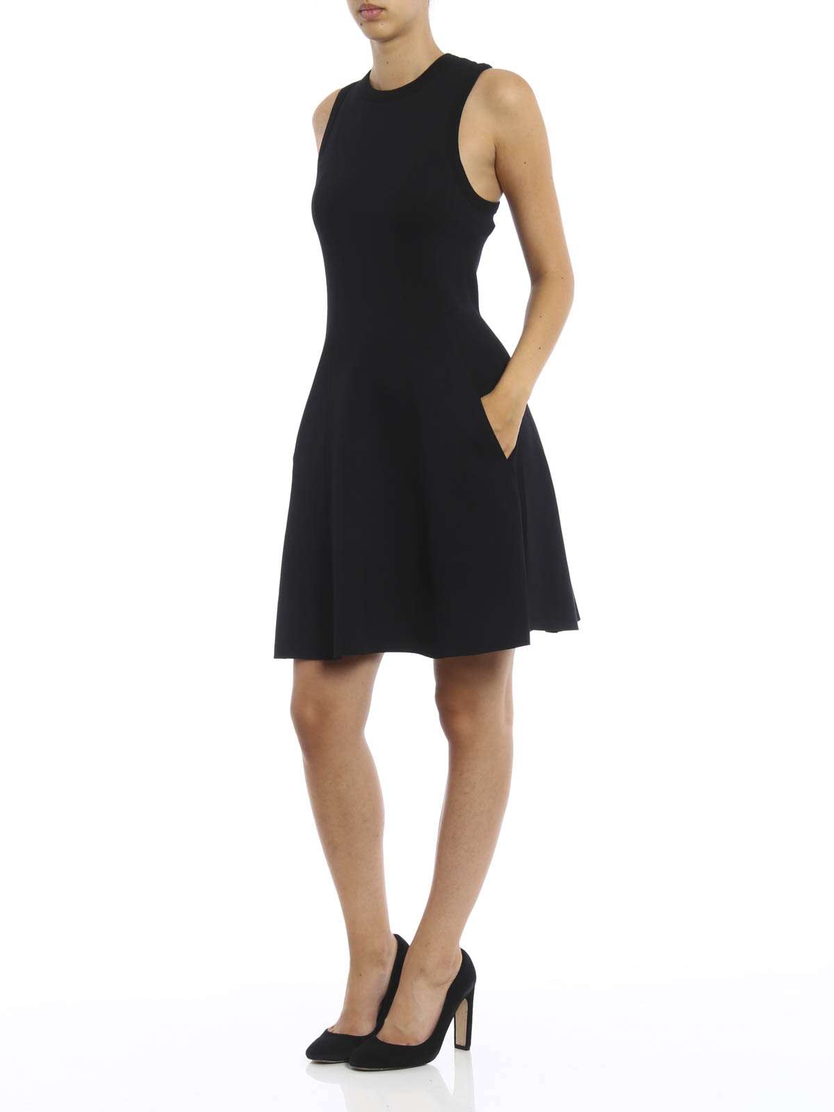 green emerald velvet dress Long Sleeve Jersey Designer Dress | T by Alexander Wang main image 1