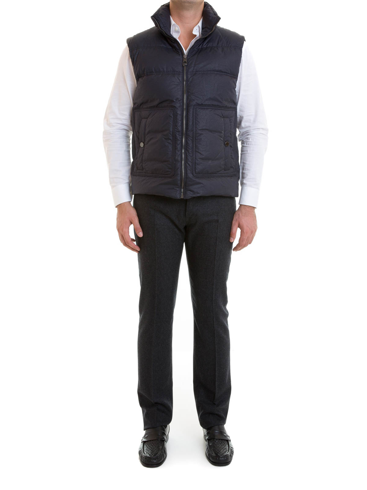 Versace Collection ダウンコート メンズ - ブルー|V500389VT01025V4005