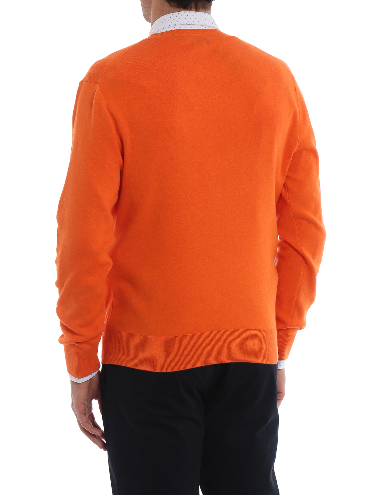 Lauren V Polo Ralph - Slim fit orange necks - cotton V-neck sweater A40S4602C4782