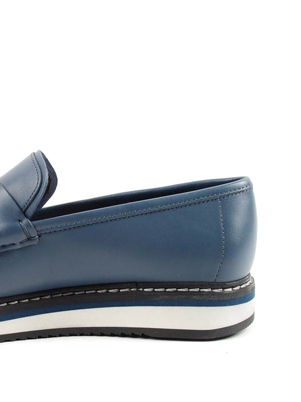 Salvatore Ferragamo Blue Leather Slip-On Loafers Salvatore Ferragamo Men main image 2