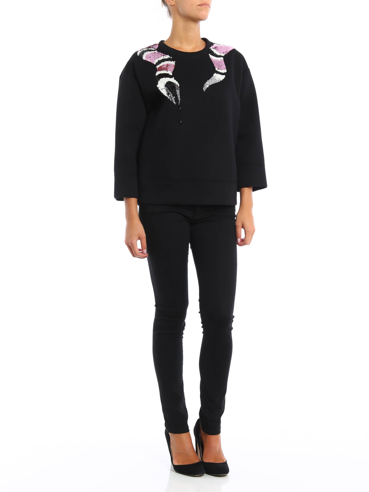 Gucci Snake embroidery sweatshirt - Black - Women|448344X5G861082