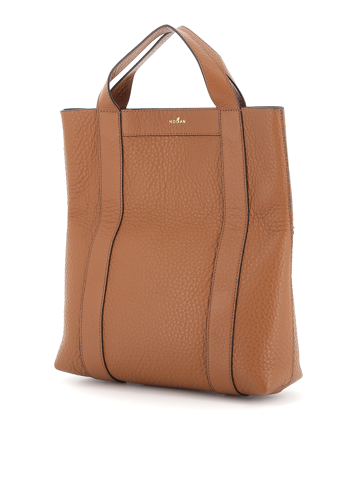 トートバッグ HOGAN GRAINY LEATHER SMALL TOTE BAG Hogan Soft grainy leather tote - Light Brown