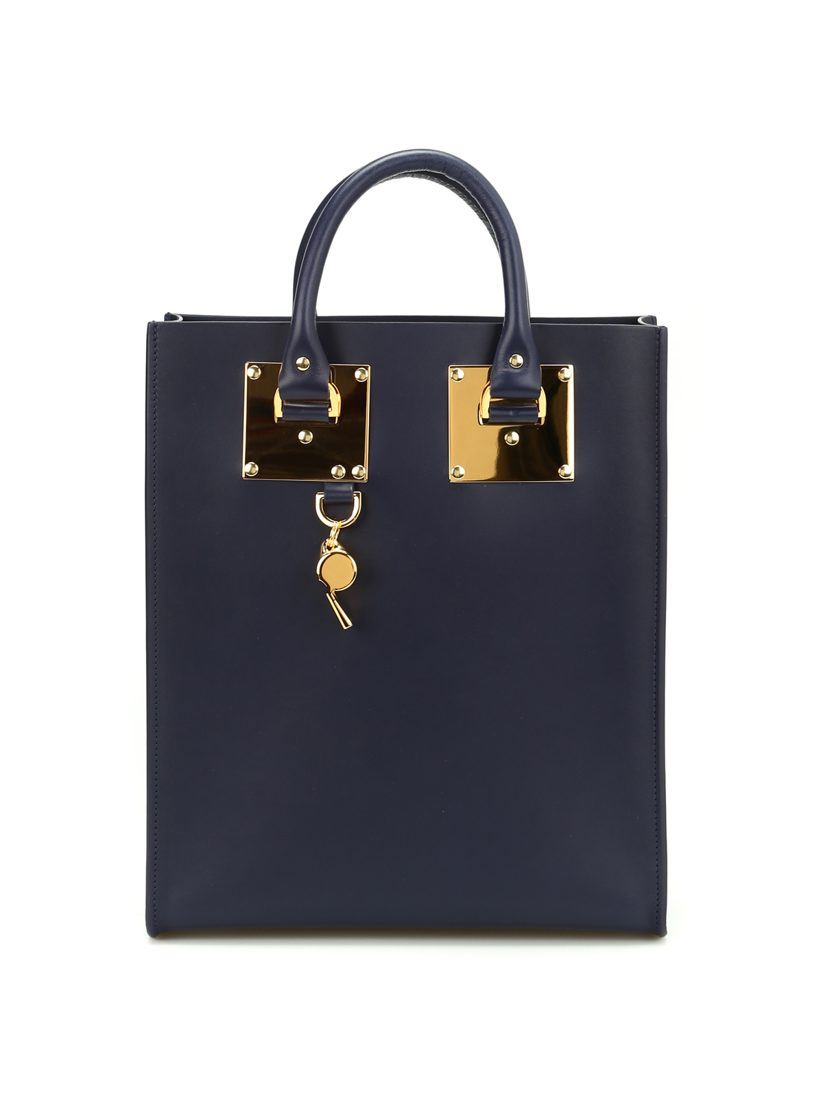 Sophie Hulme Mini Albion leather tote - Dark Blue|BG026LEDEEPNAVY