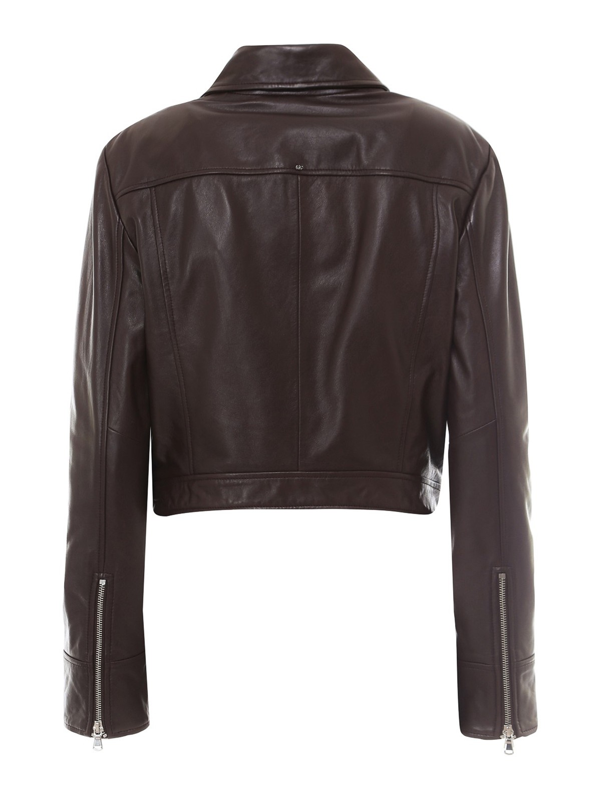 Sportmax レザージャケット - ブラウン|74460206600003