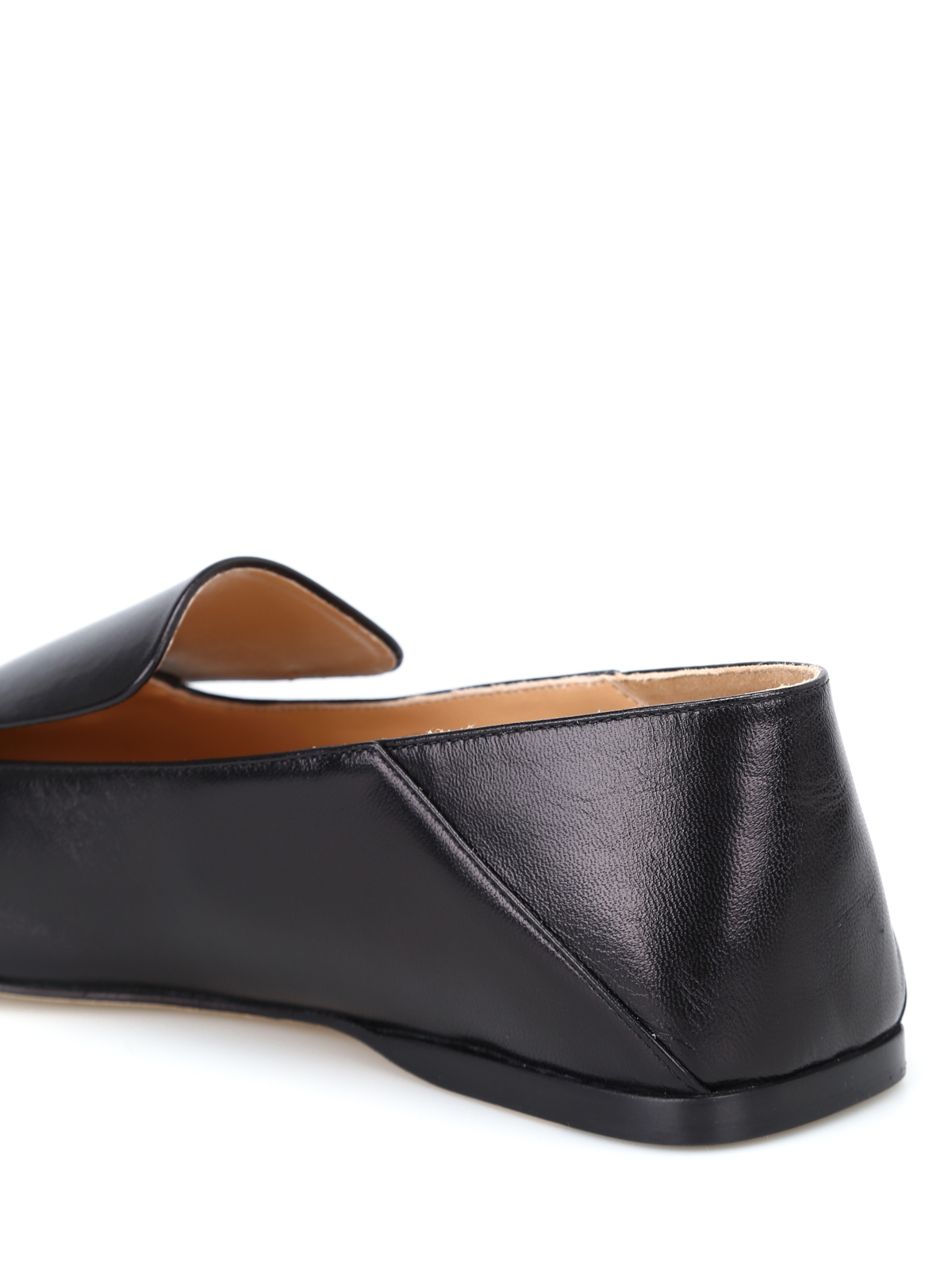 Shop Sergio Rossi Sr1 Napa Leather Black Flat Shoes In Negro