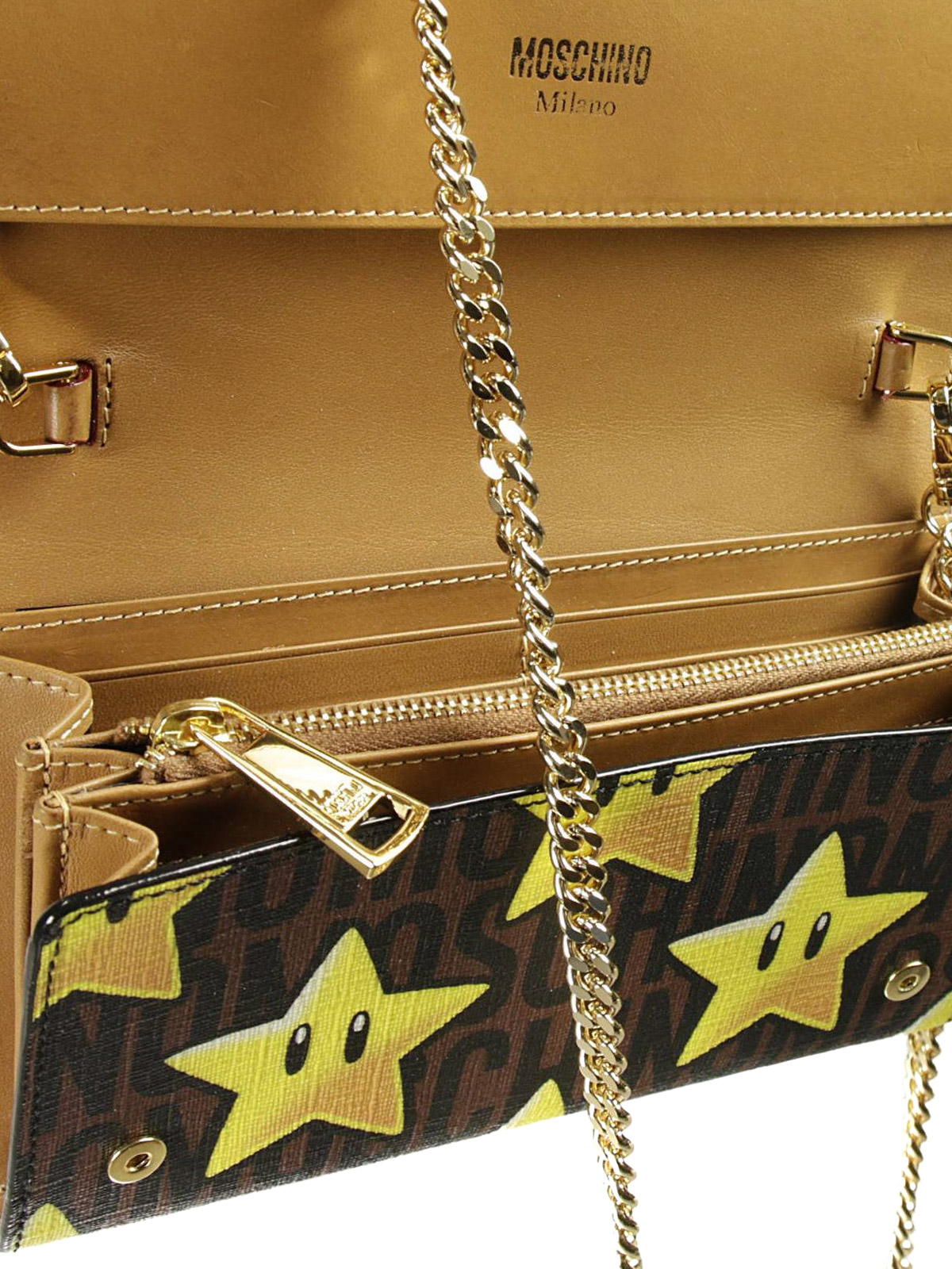 Moschino Couture Star patterned clutch - Brown|2V812482074093 display picture 1