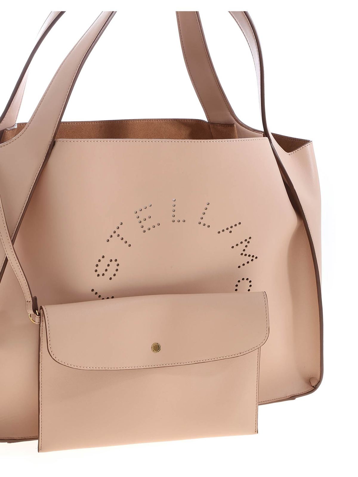 Stella McCartney Stella Logo leather tote bag - Neutrals