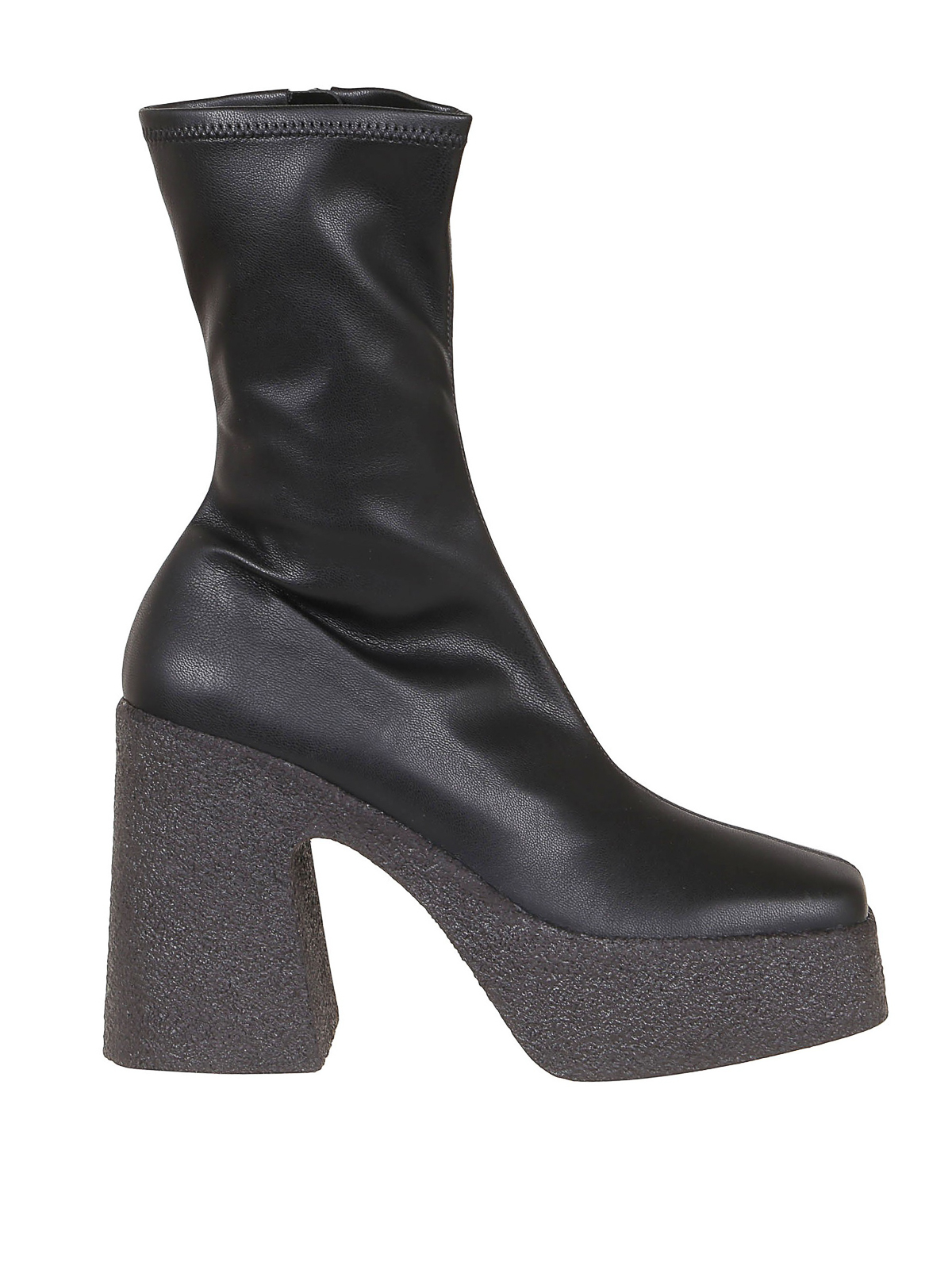 Stella Mccartney Faux Leather Platform Ankle Boots In Black
