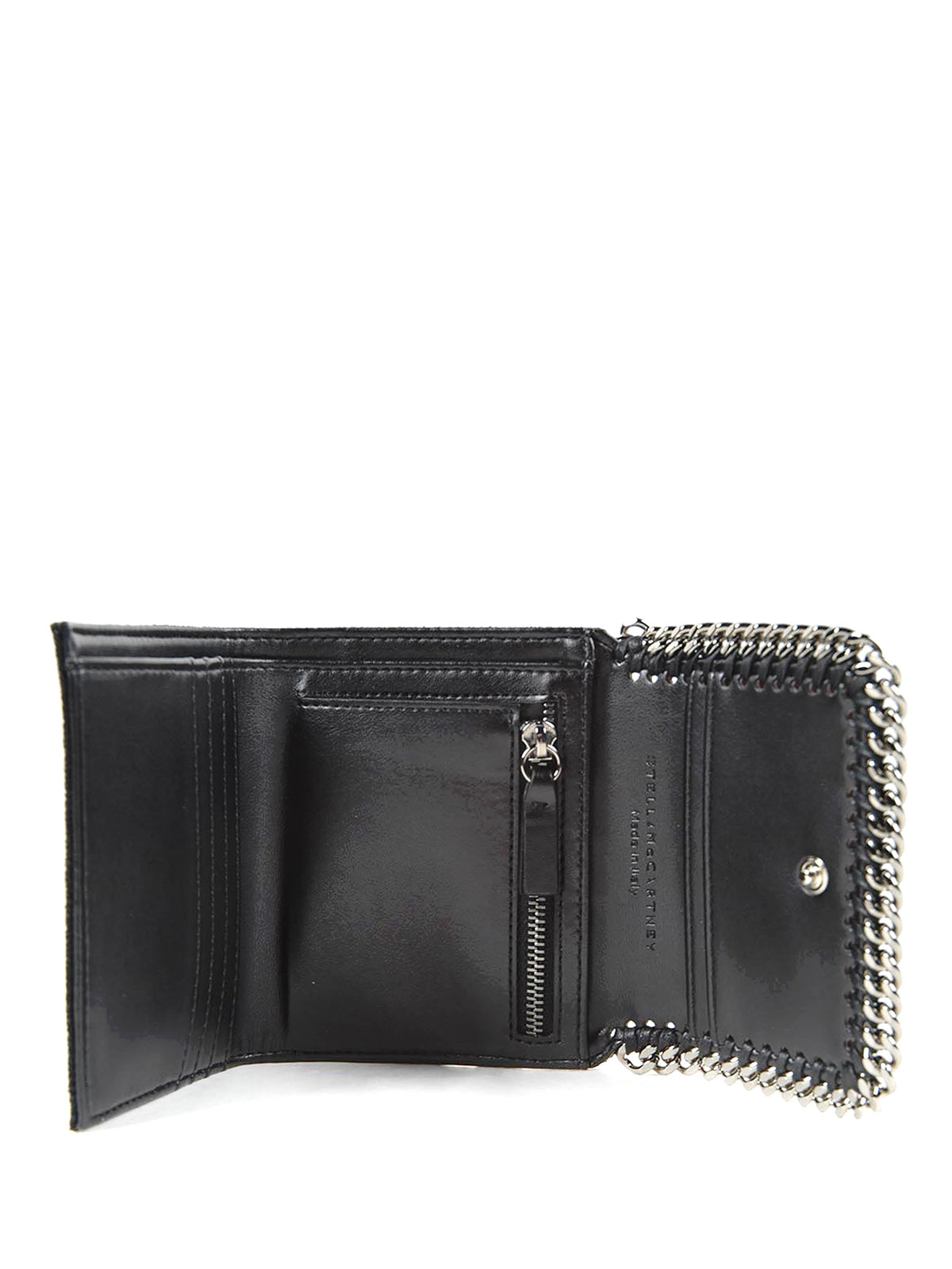 Shop Stella Mccartney Falabella Tri-fold Wallet In Black