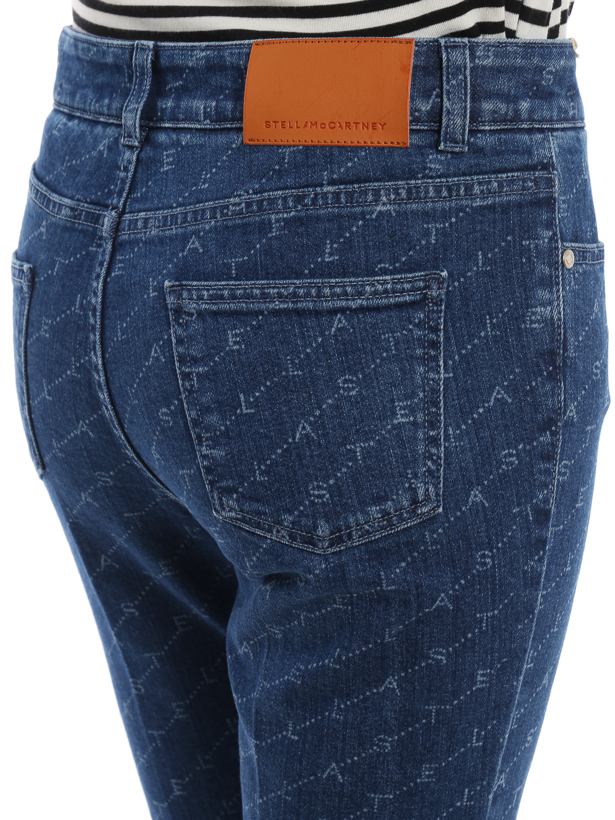 vinge Isse Jernbanestation Skinny jeans Stella Mccartney - Monogram print denim high rise jeans -  391883SMH404401