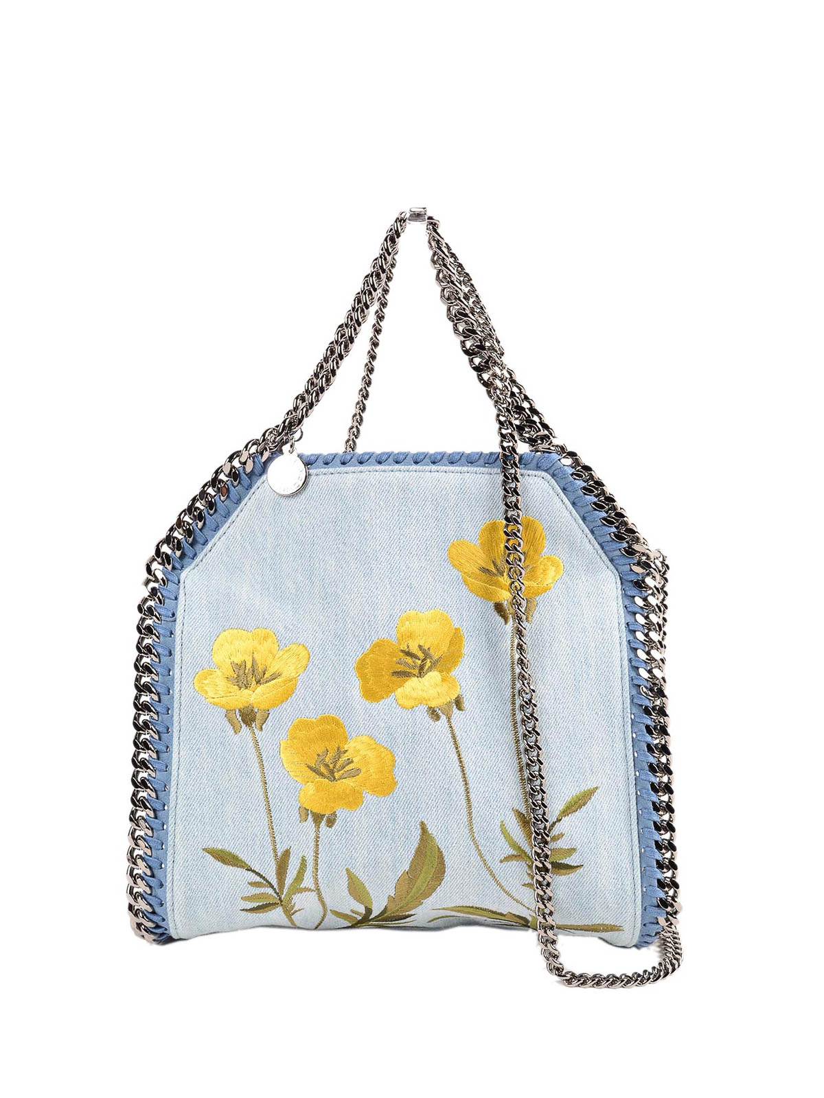 Women Denim Falabella Mini Crochet Tote