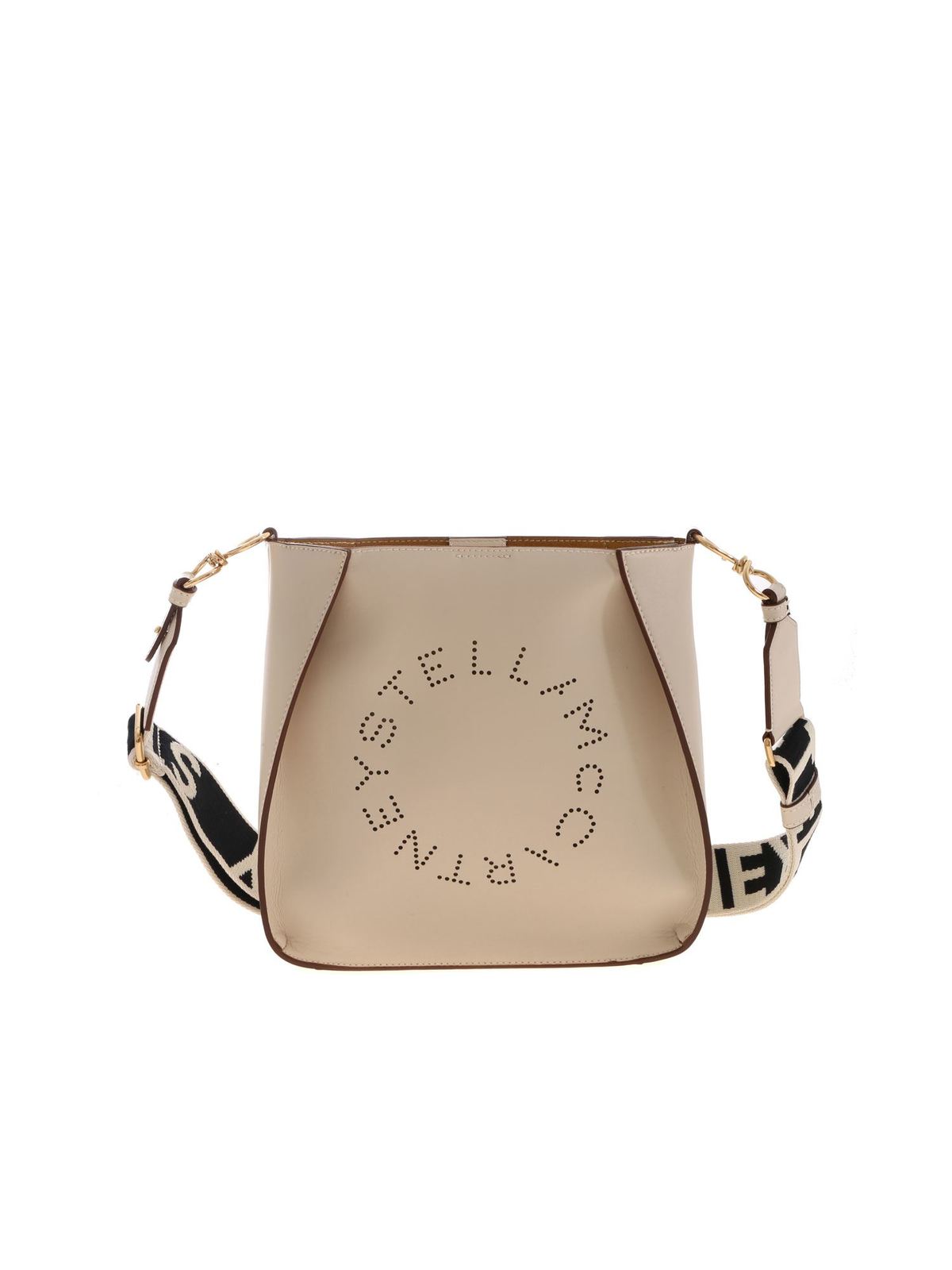 Stella Mccartney Mini Bag With Logo In Ivory Color In Blanco