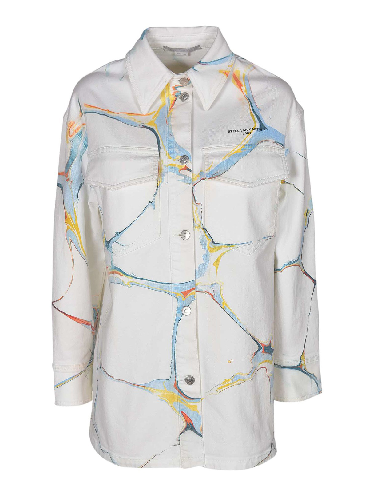 STELLA MCCARTNEY ホタン付き長袖シャケット 6029213SOH75 2591 Stella Mccartney Patterned denim jacket - White