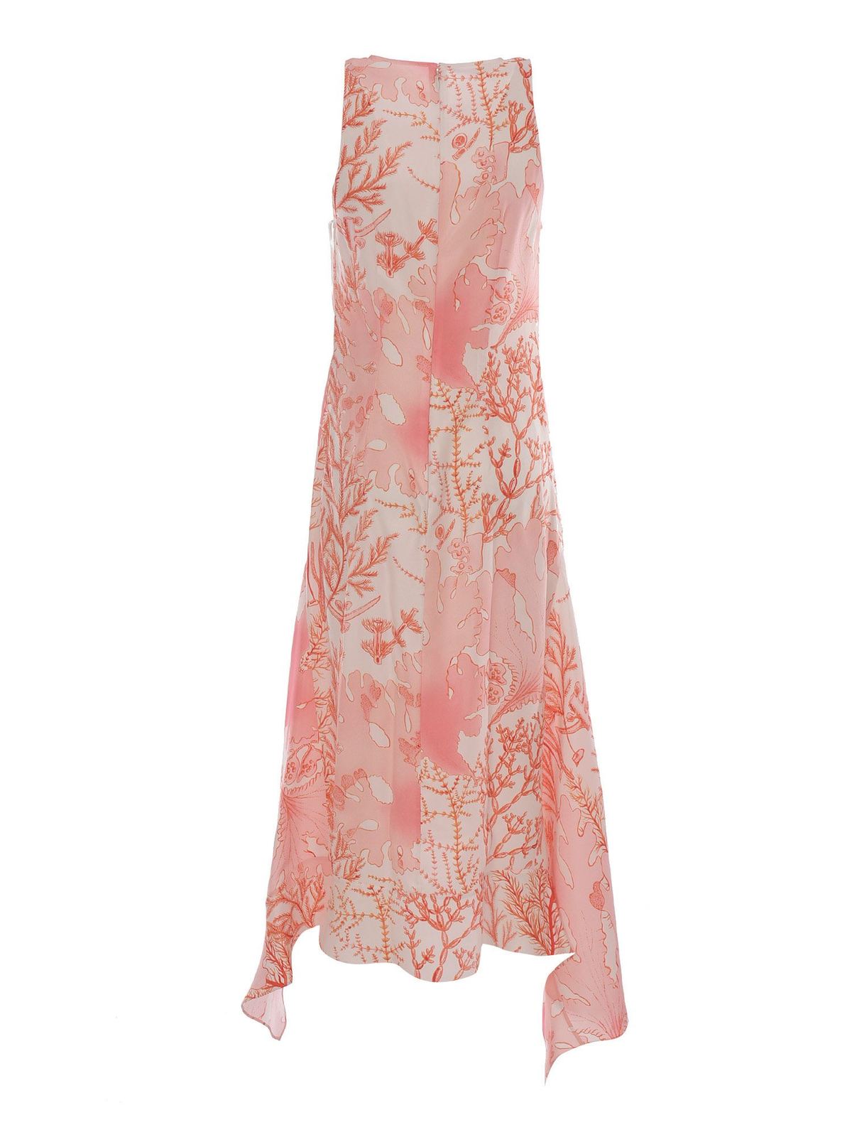 Stella McCartney Pink Coral Print Silk Midi Dress S Stella McCartney