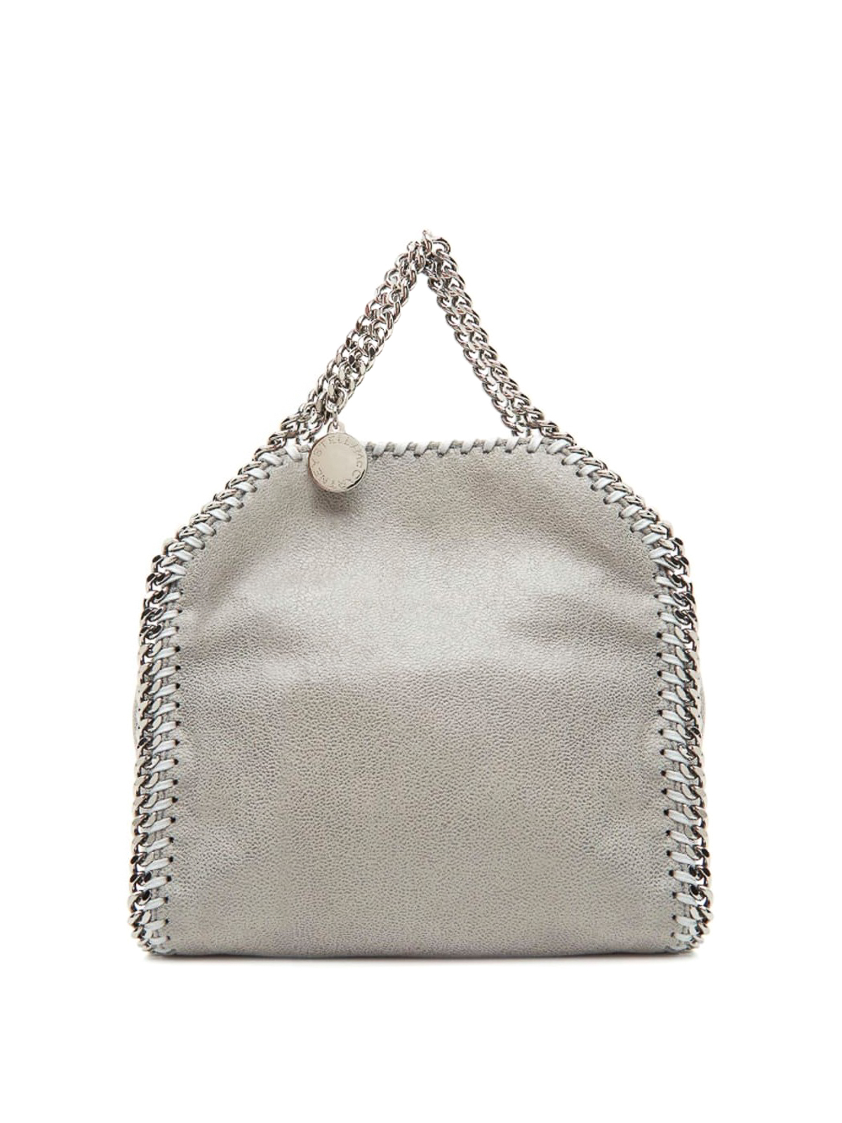 Stella Mccartney Fold Over Tiny  Falabella Bag In Plata