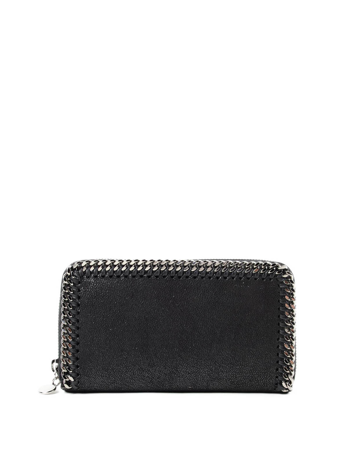 Stella Mccartney Zip Around Falabella Wallet In Black