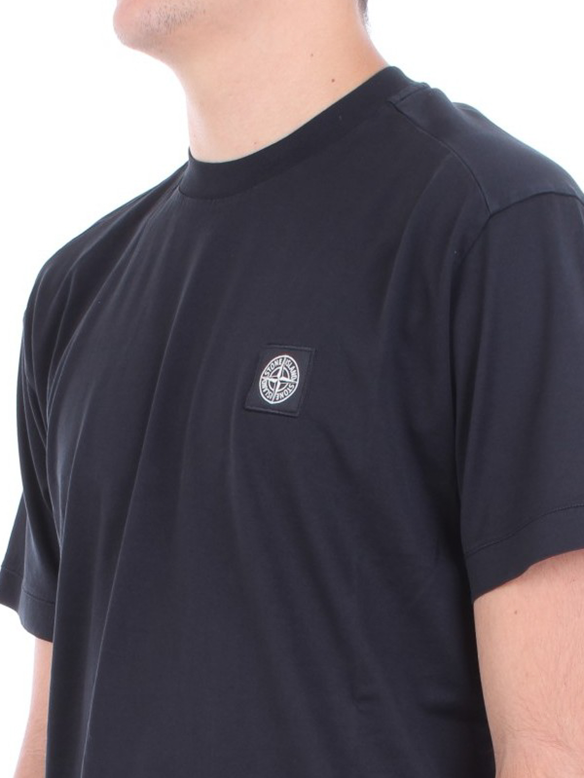 inkt Dertig diagonaal T-shirts Stone Island - Black cotton basic T-shirt - 711524113V0029