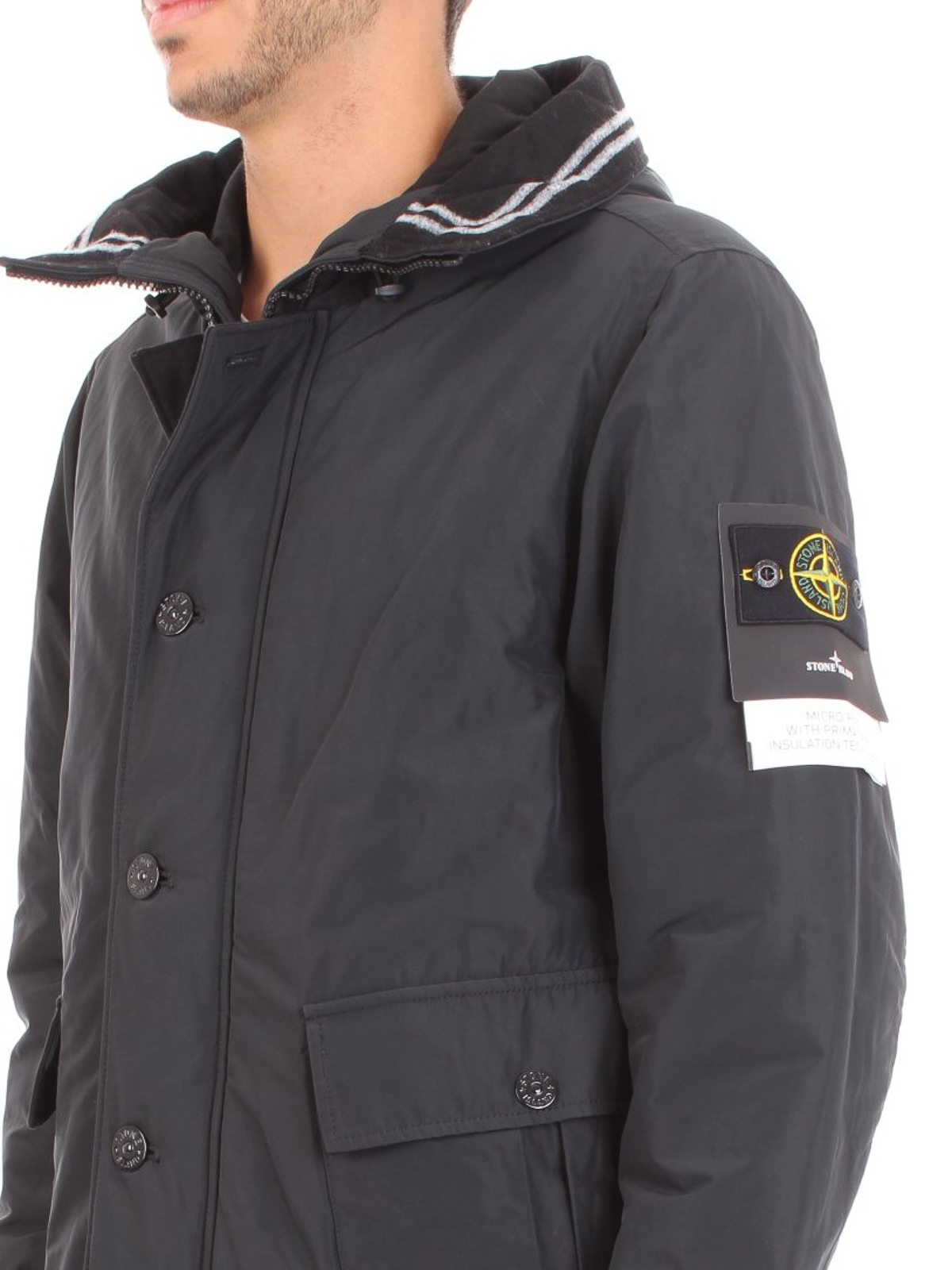 Stone island micro reps best sale primaloft long down jacket