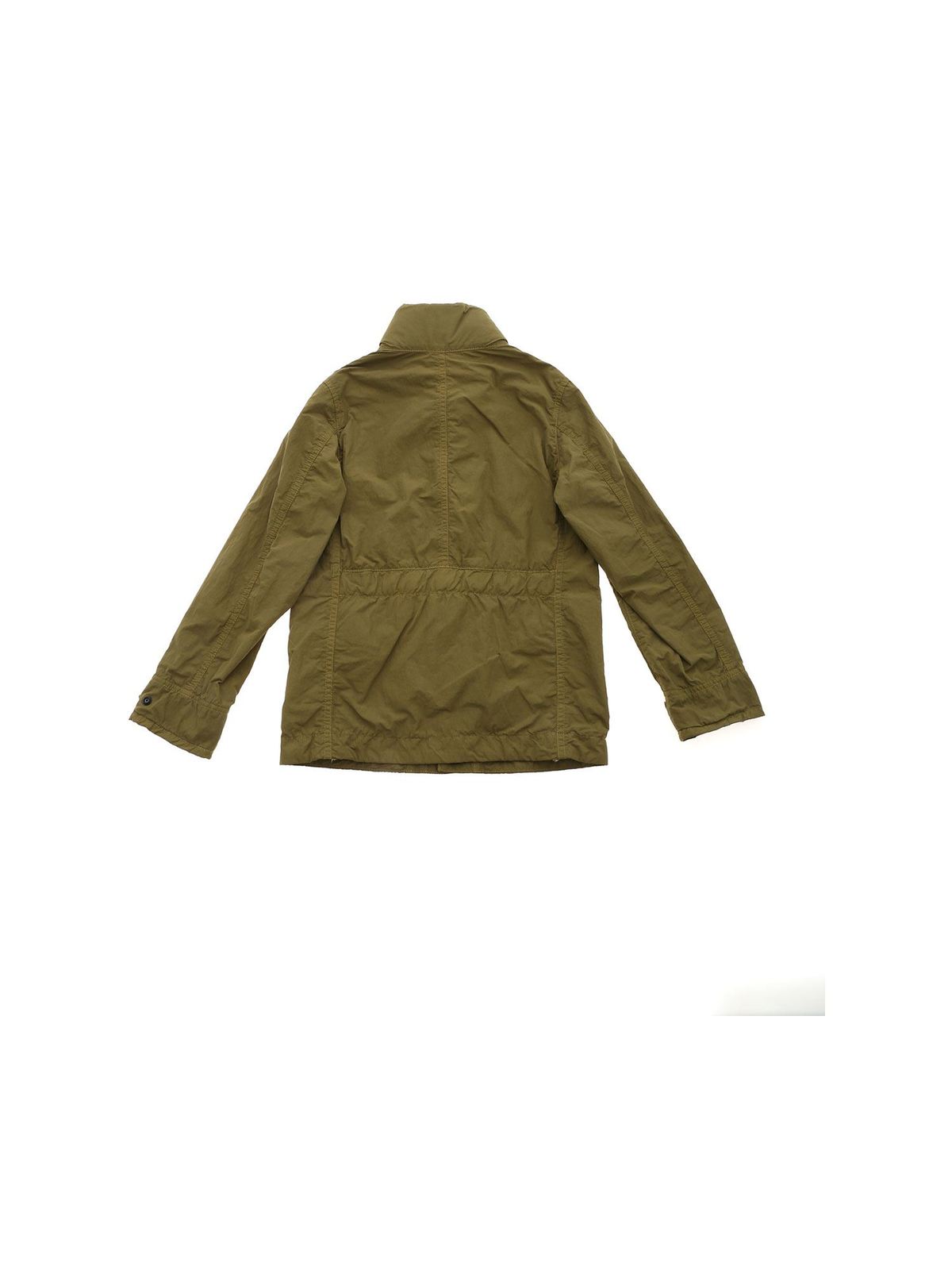 Stone  Juniorフード付きジャケットカーキ色10/140 Stone Island Junior 40234 Concealed Zip Soft Shell Jacket