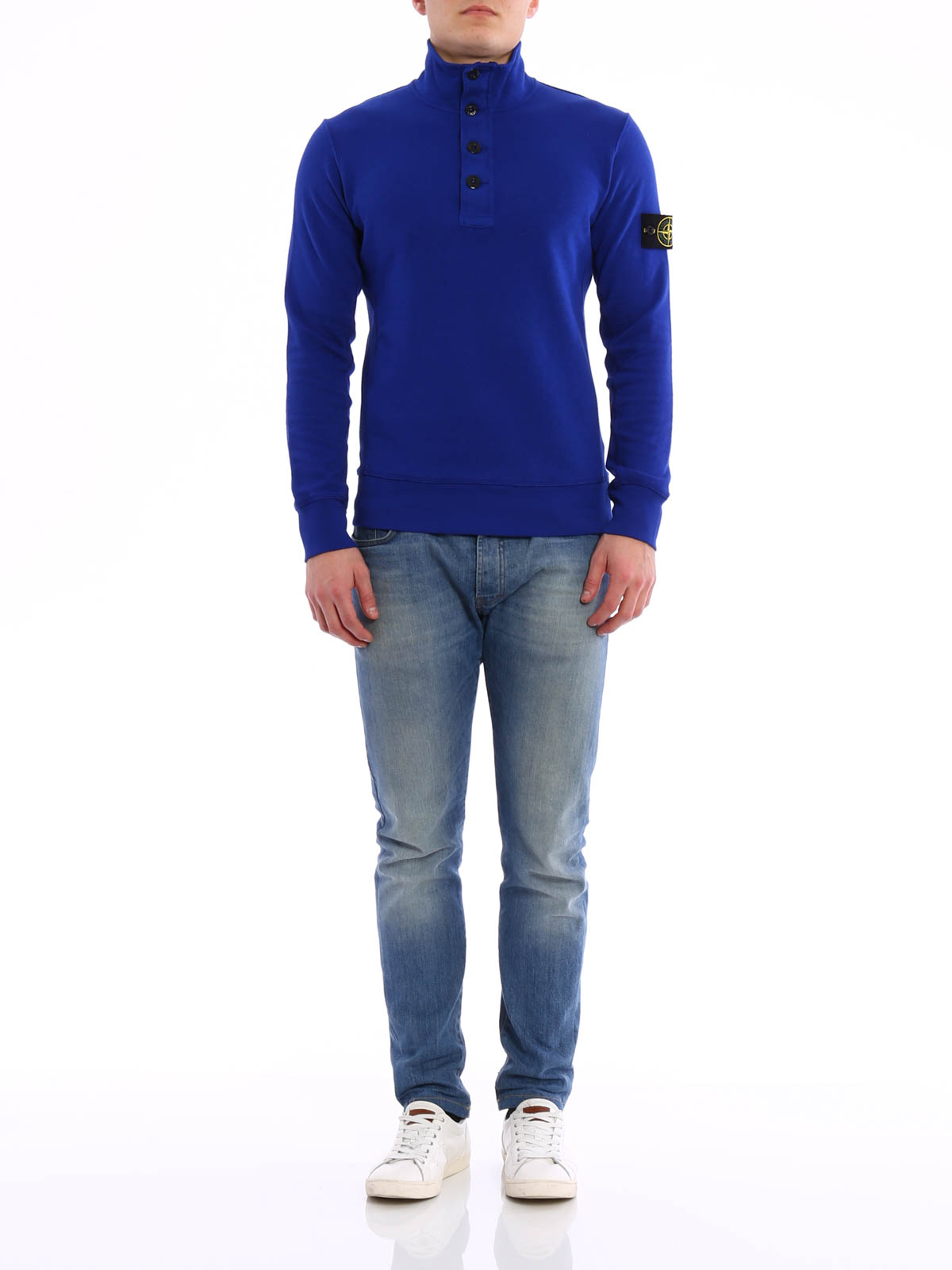 Stone Island Button placket cotton sweatshirt | 641565060V0022