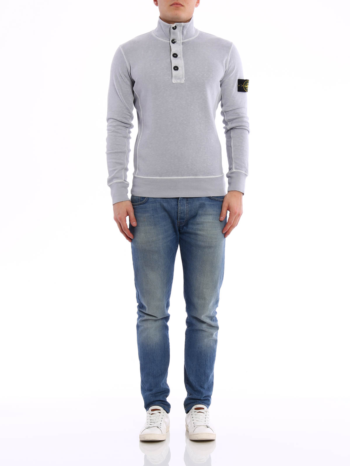 Stone Island Button placket cotton sweatshirt|641565061V0164