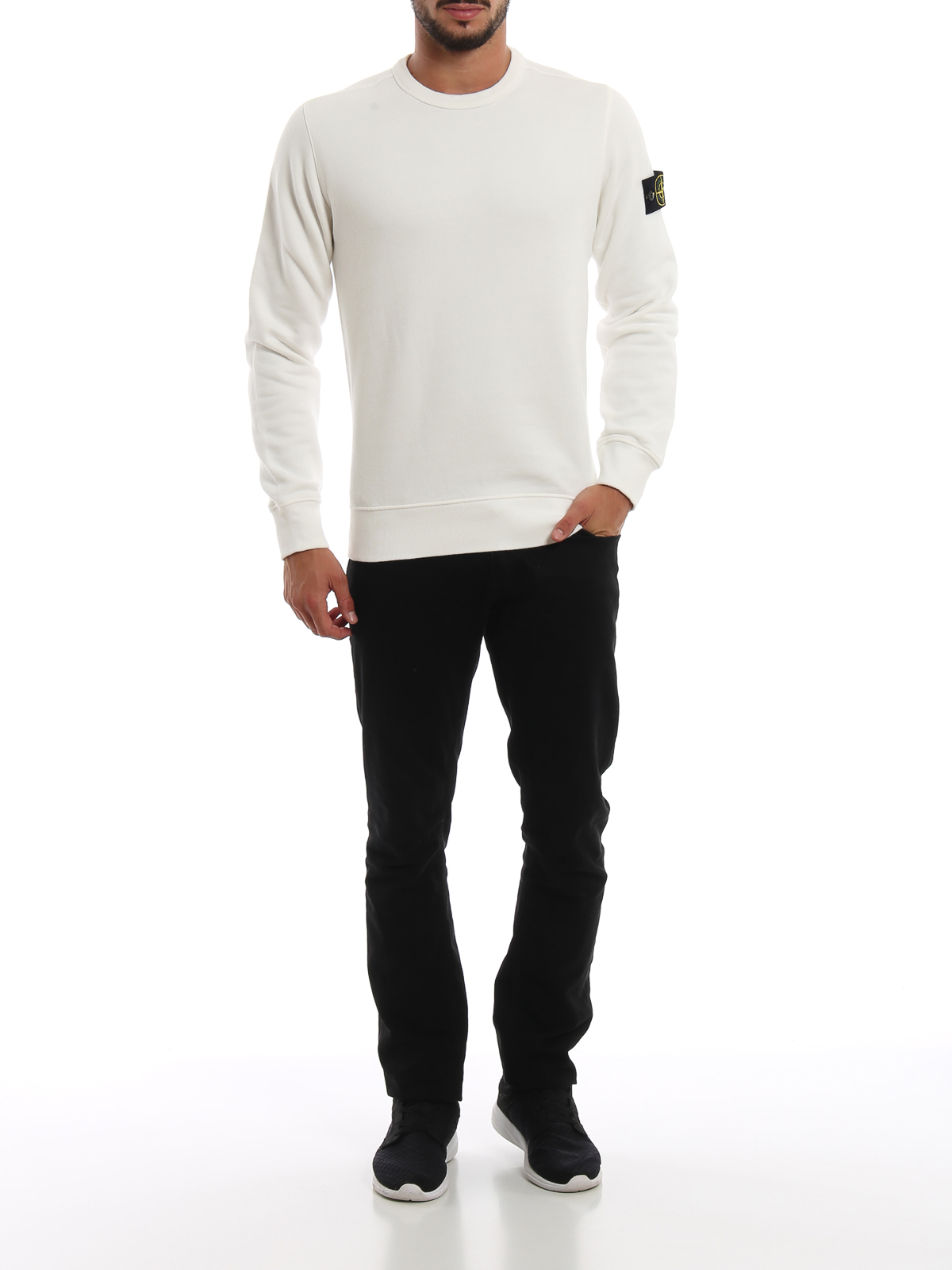 Stone Island Cotton fleece white sweatshirt - Men