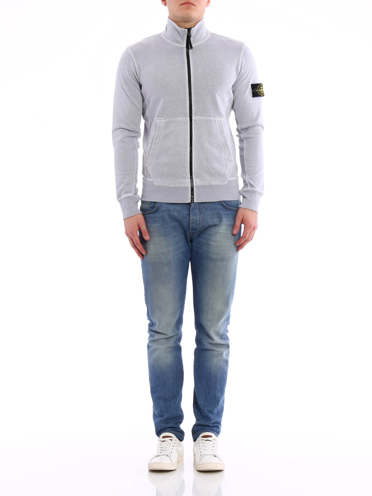Stone Island Zip fastened sweatshirt - Grey - Men|641566460V0164