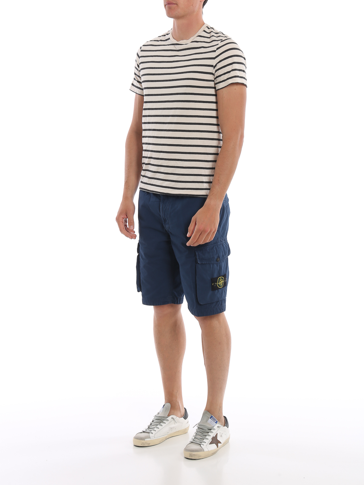 Trousers Shorts Stone Island - Blue cargo bermuda shorts