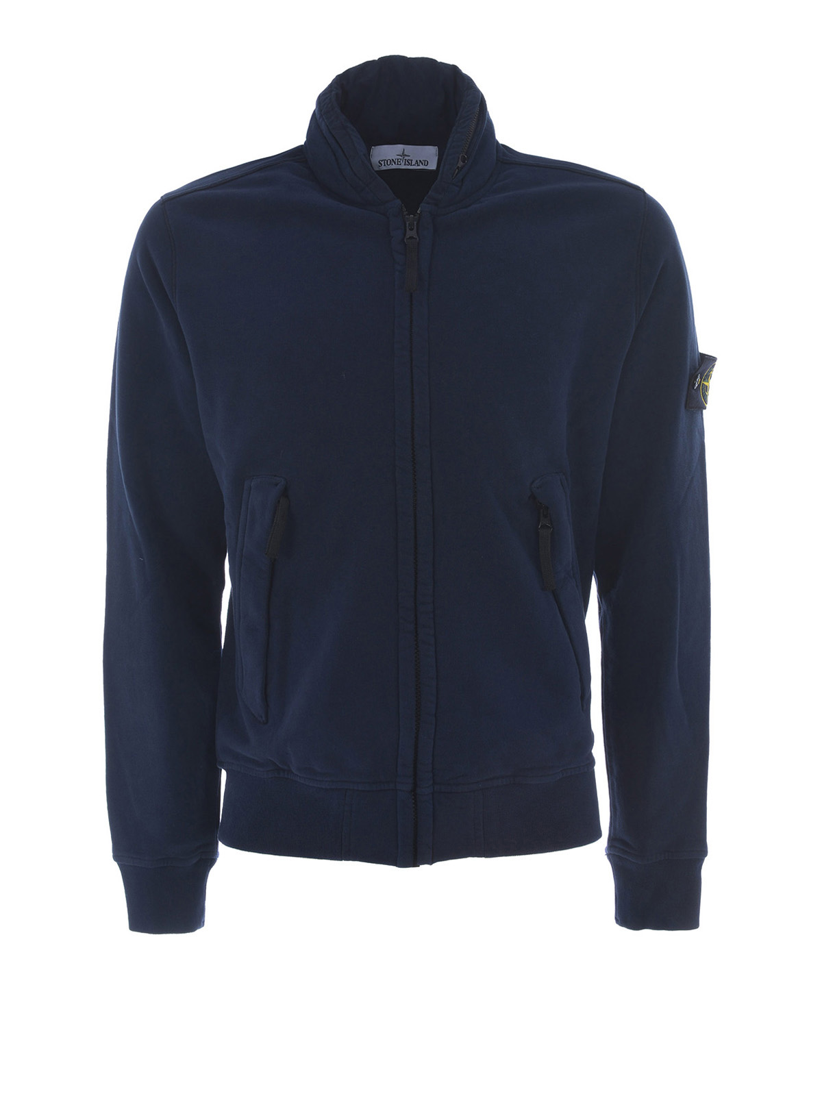 Stone Island Hidden hood blue sweat jacket - Blue|63020V0028