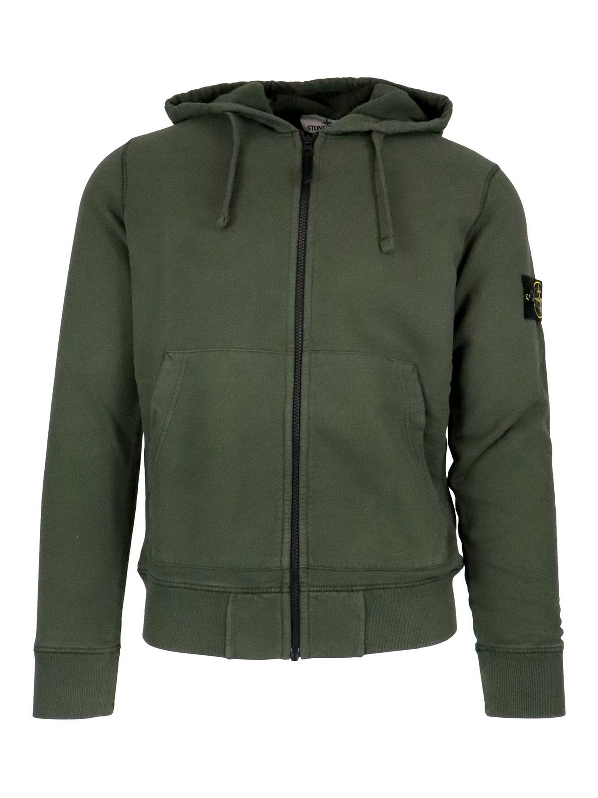Stone  ダークグリーン ジップアップセーター 関税負担なし☆STONE ISLAND ニット ハーフジップ (STONE ISLAND