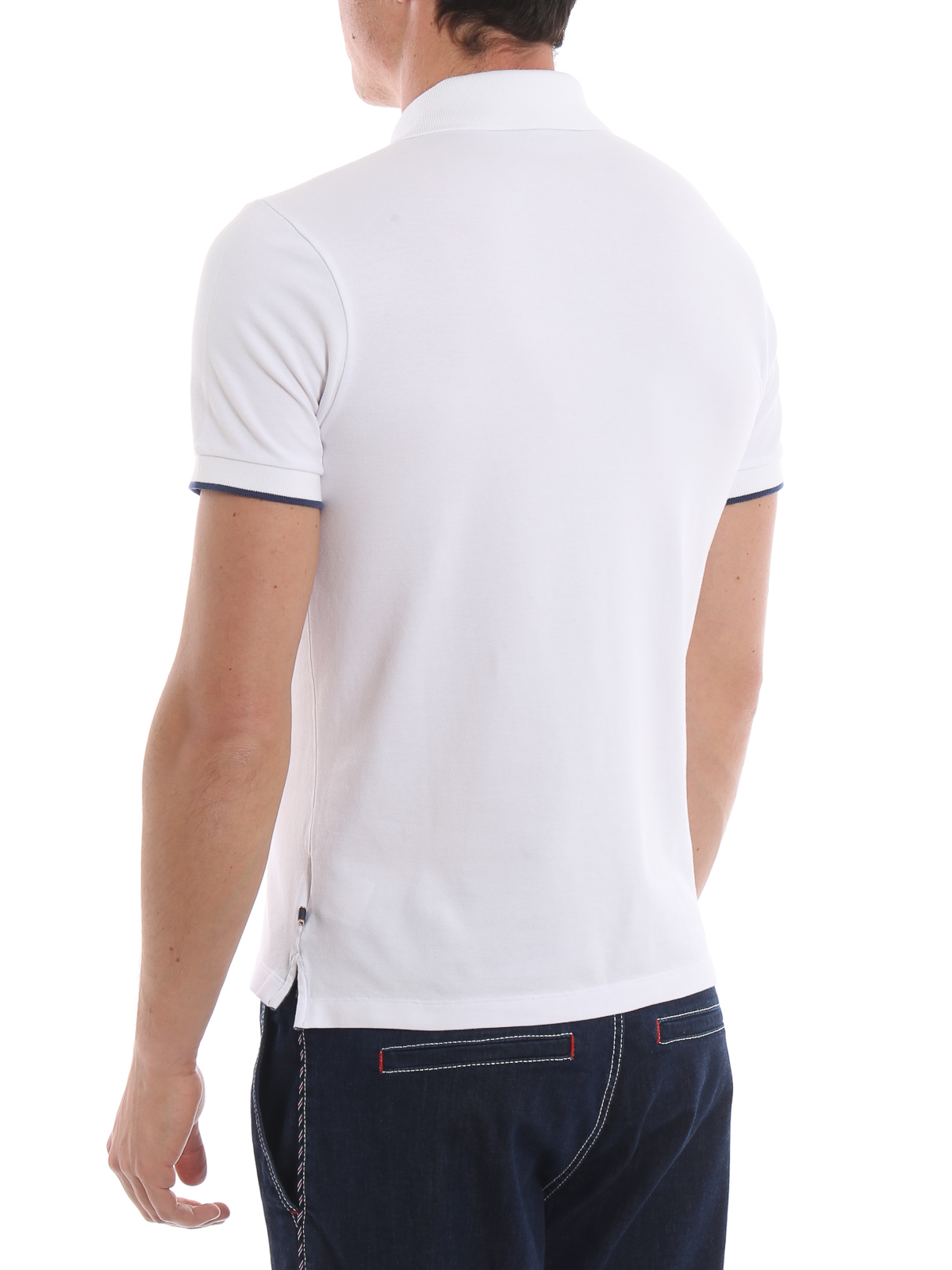 Jacob Cohen Stretch cotton piquet white polo shirt|J4038QS0189100
