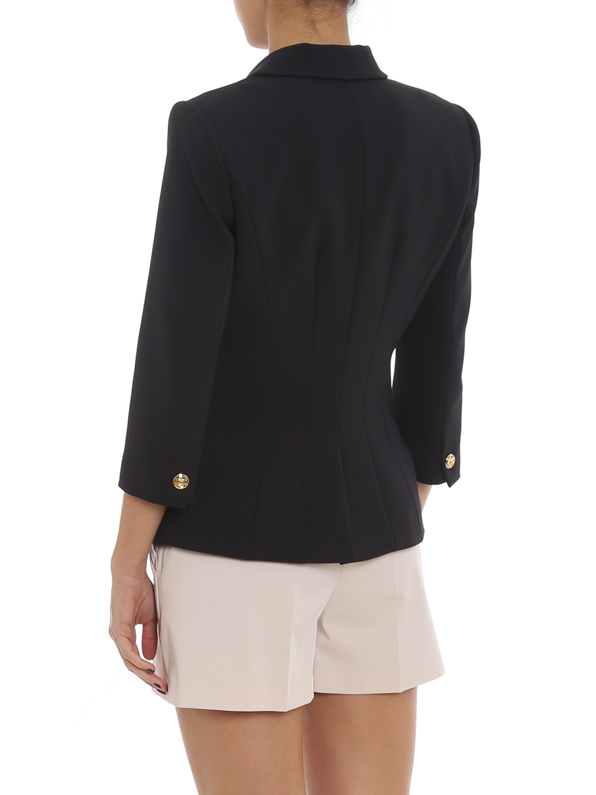 Stretch Crepe Double Breasted Blazer