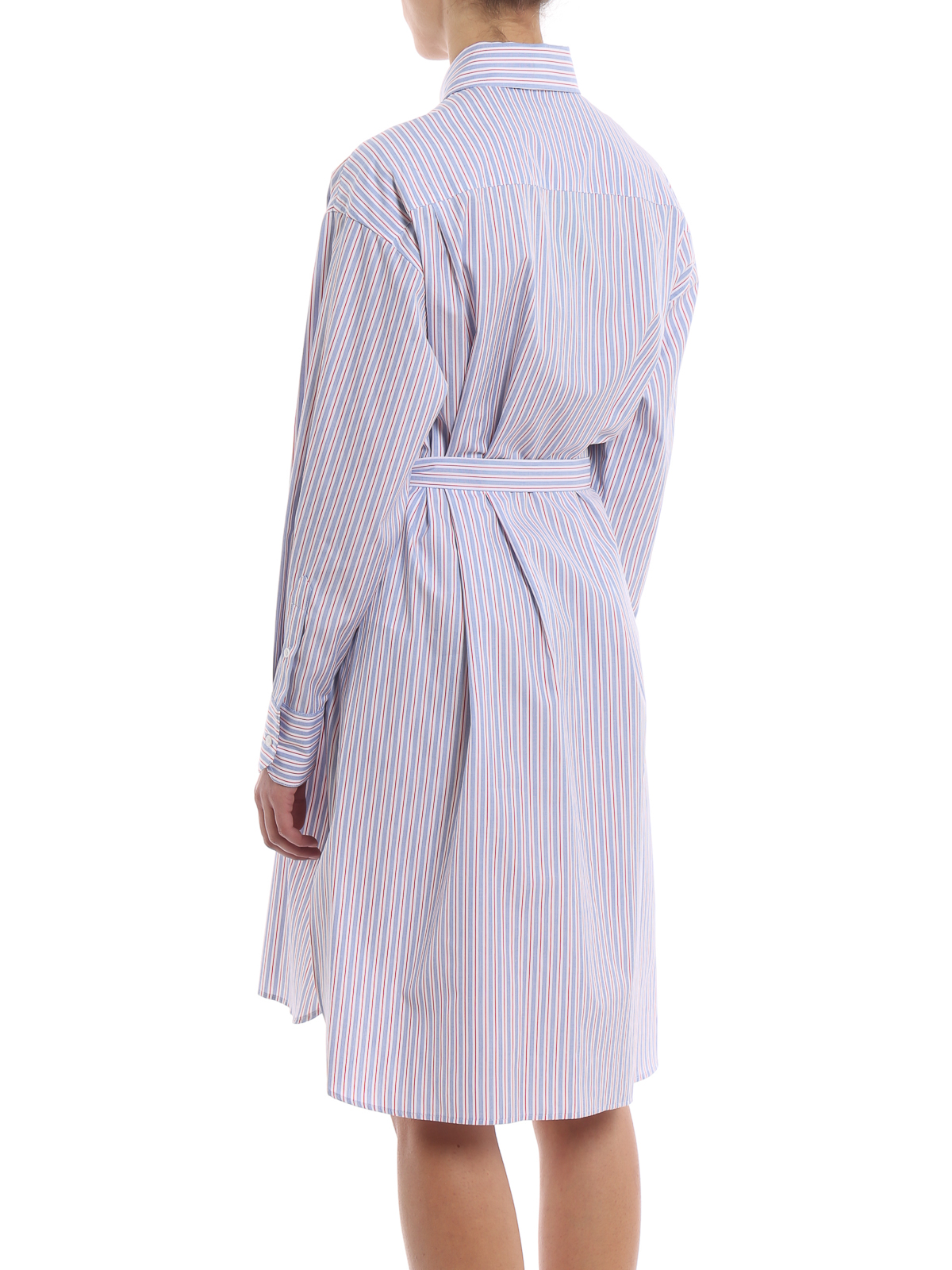 Belted Striped Denim Minidress in Blue - Kenzo