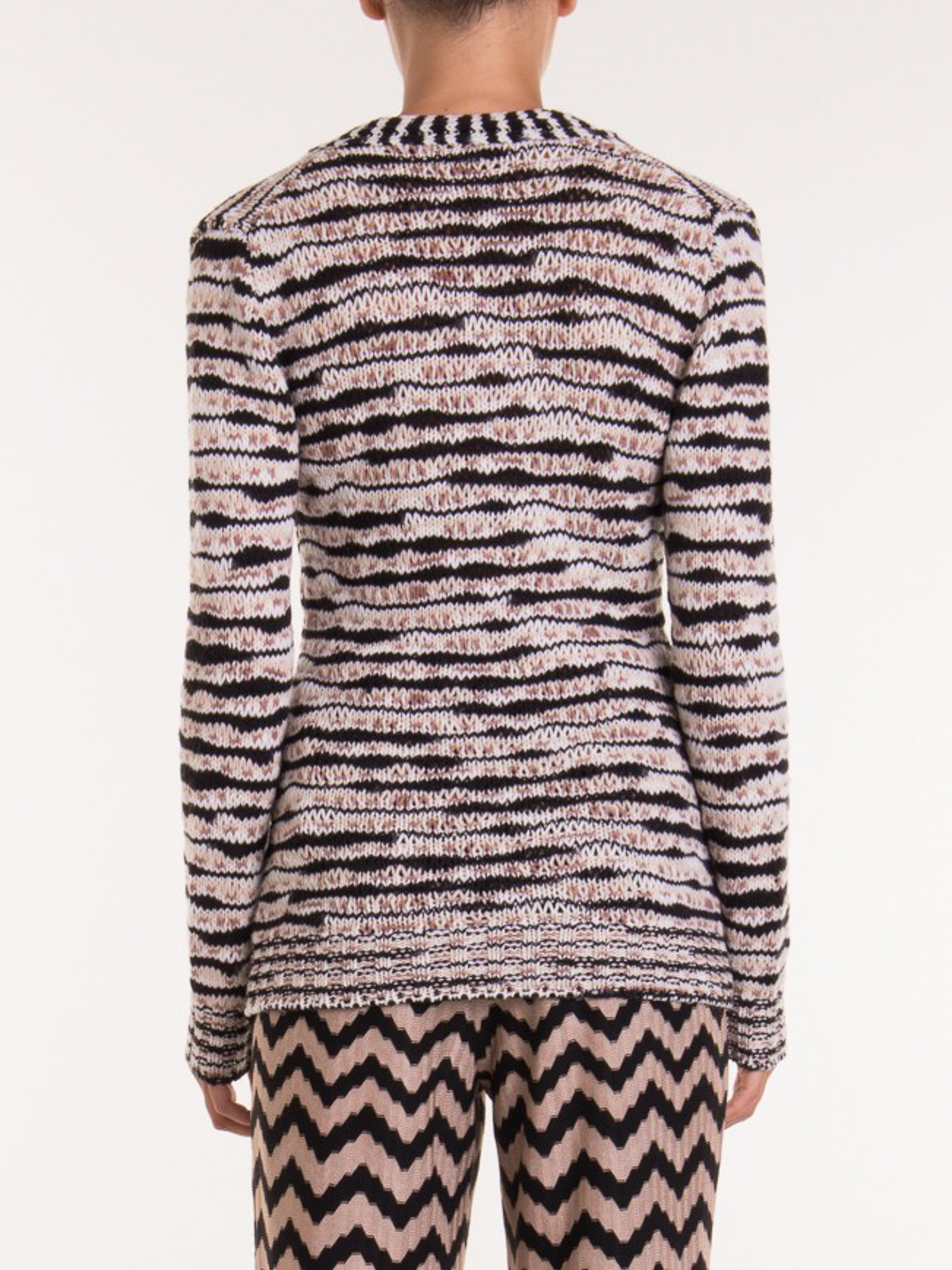 Shop Missoni Striped Wool Blend Sweater In Multicolor