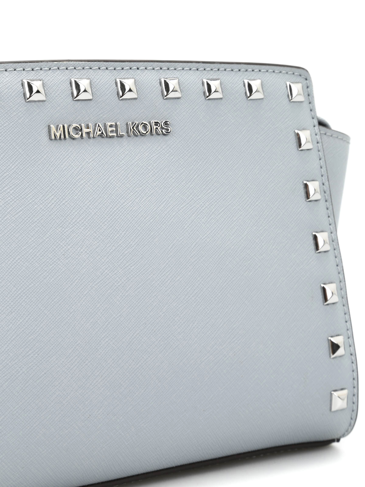 MICHAEL Michael Kors Grey Leather Studded Small Selma Crossbody Bag MICHAEL  Michael Kors