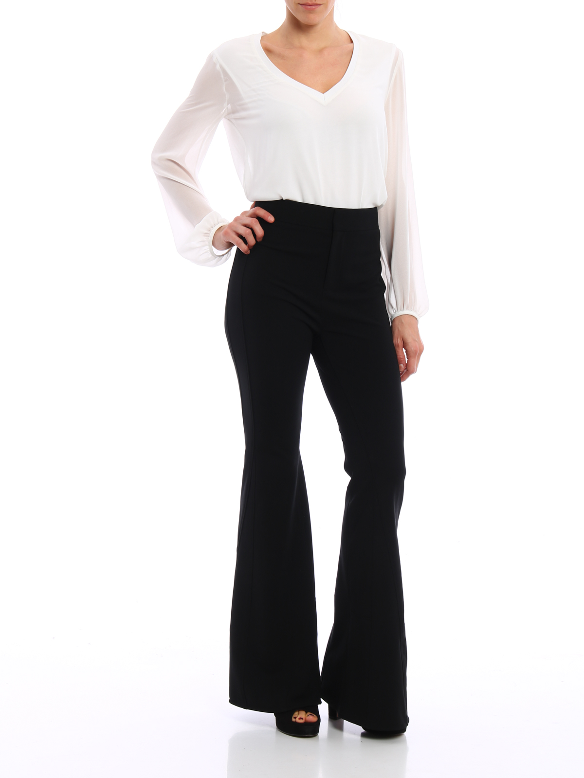 Buy Women Olive High Waist Flared Trousers  Formal Trousers Online India   FabAlley