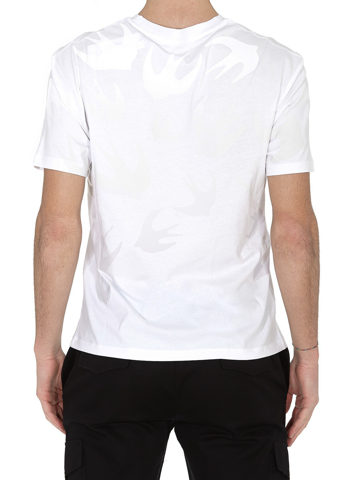 Shop Mcq By Alexander Mcqueen Camiseta - Swallow Degradé In White