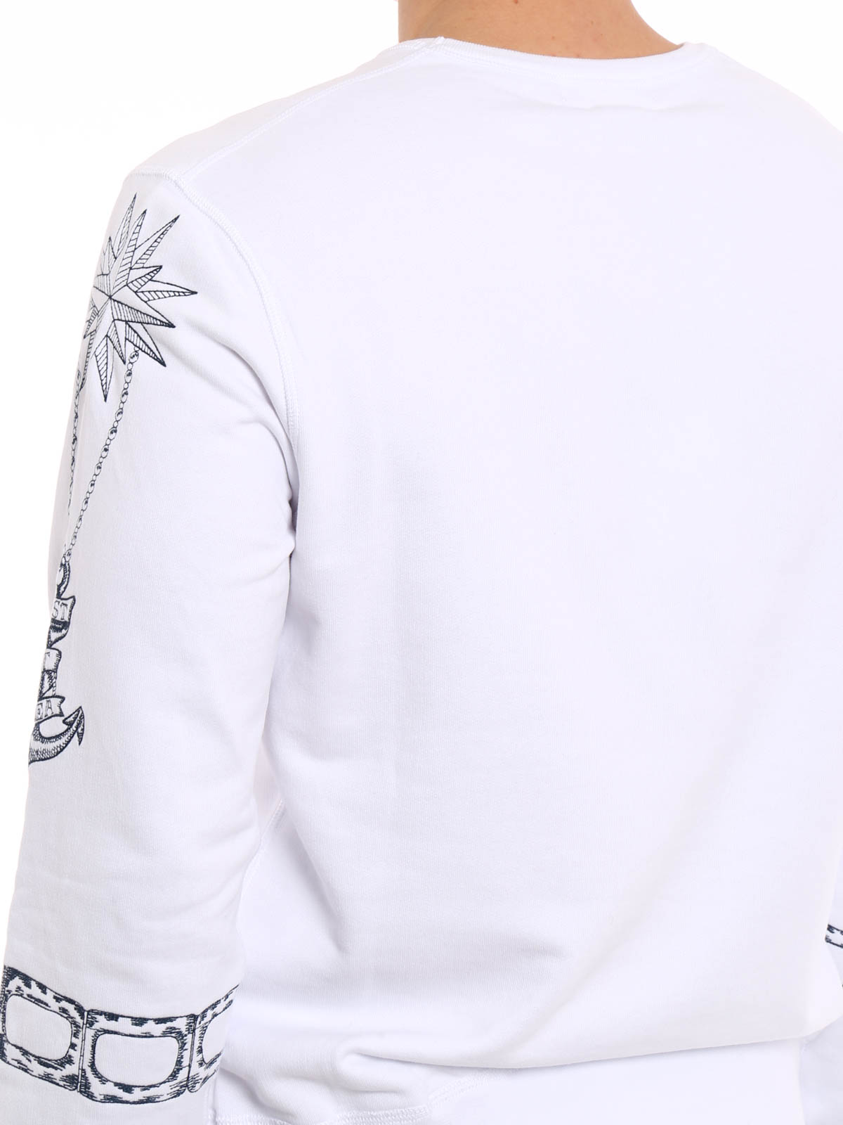 スウェット・トレーナー ALEXANDER MCQUEEN COTTON SWEATSHIRT WITH EMBROIDERED SKULL Alexander Mcqueen Embroidered skull cotton sweatshirt