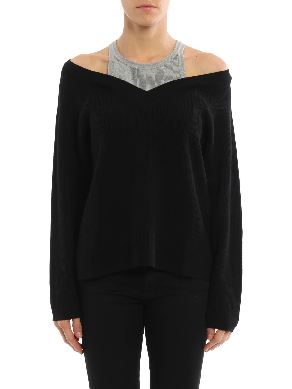 V necks T By Alexander Wang Merino off the shoulder sweater