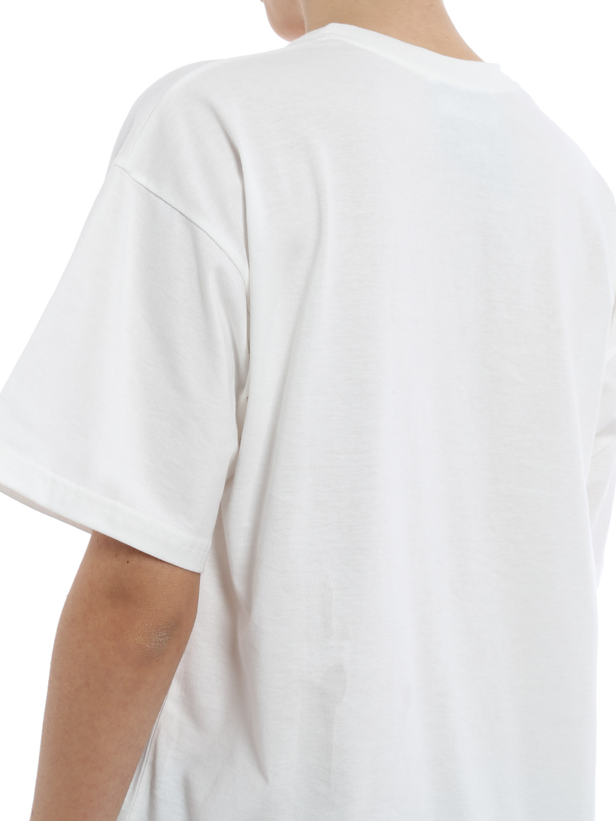 Tシャツ・カットソー Moschino SS24 Poplin shirt (J02020431 0001) Moschino Logo print T-shirt - Black - Men | 073302411555