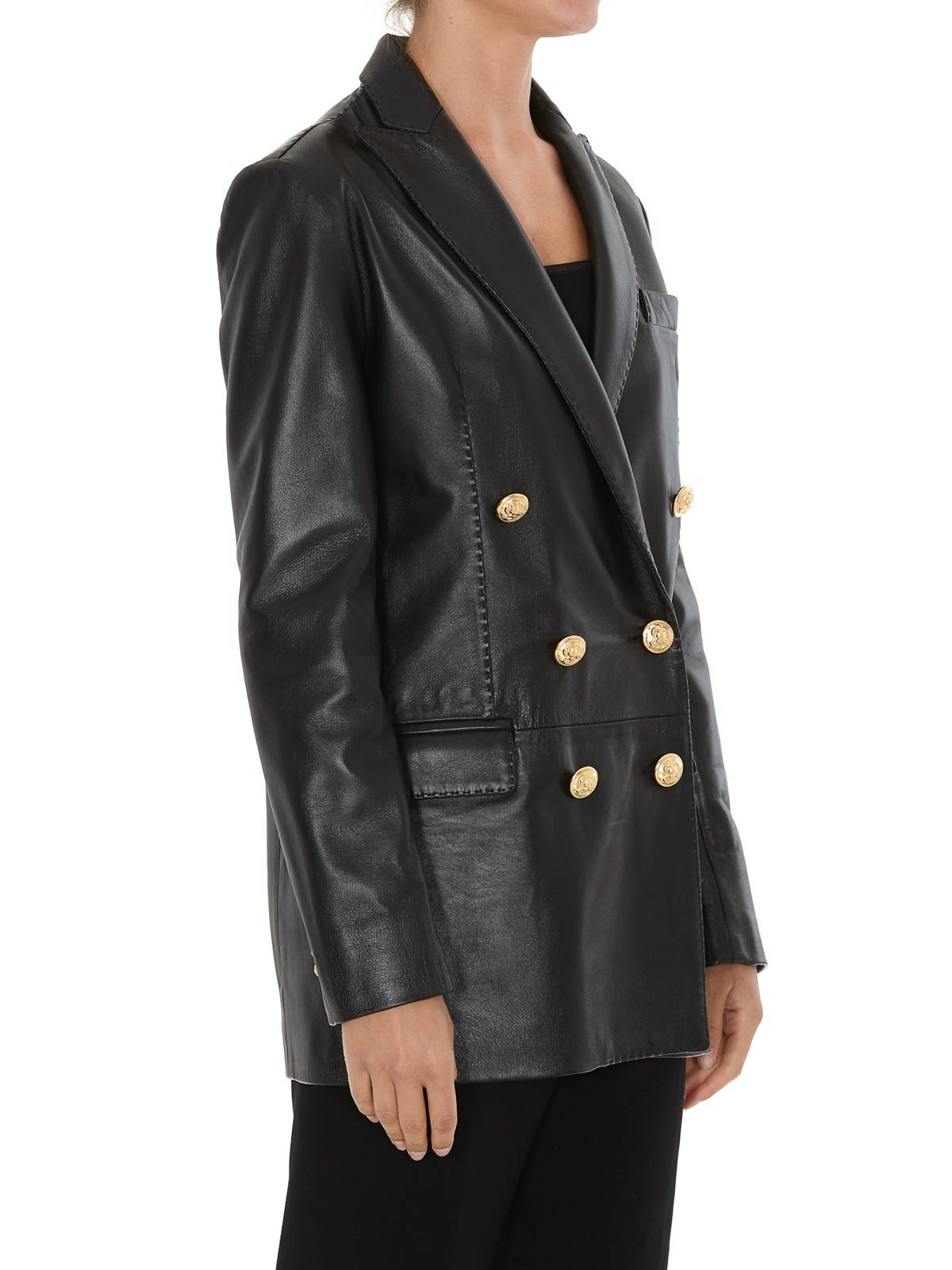 レザージャケット・コート Tagliatore 'Josie' Blazer Tagliatore Josie double-breasted Leather Blazer | Blue