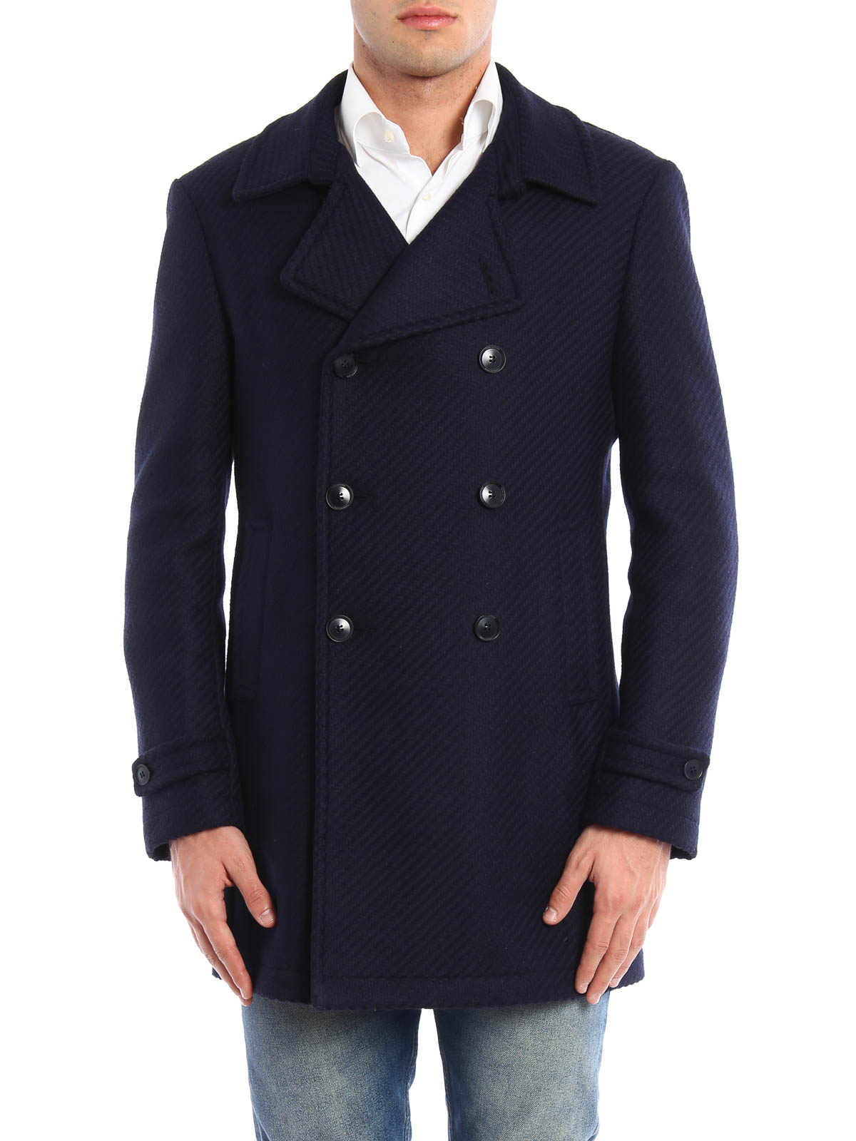 <美品>TAGLIATORE×ブリッラ CHARLIE ダブル コート 42 Tagliatore Charlie double-breasted coat - Blue | 34UIC135B3199