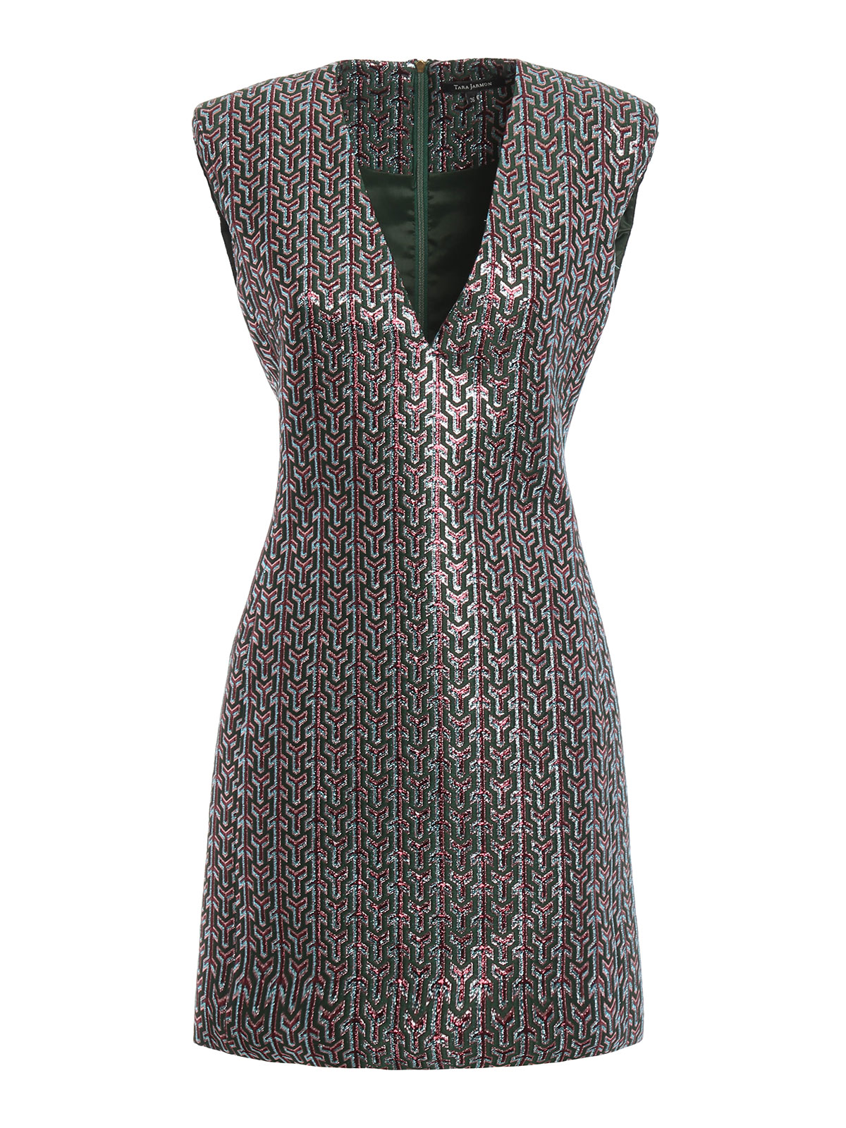 tara jarmon cocktail dress Tara Jarmon 100% silk dress geometric print pink cocktail summer 38 6 M party
