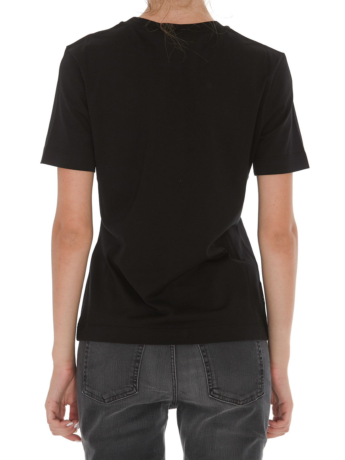 Ferragamo Tartan logo print black T-shirt - Black | 11C465722281