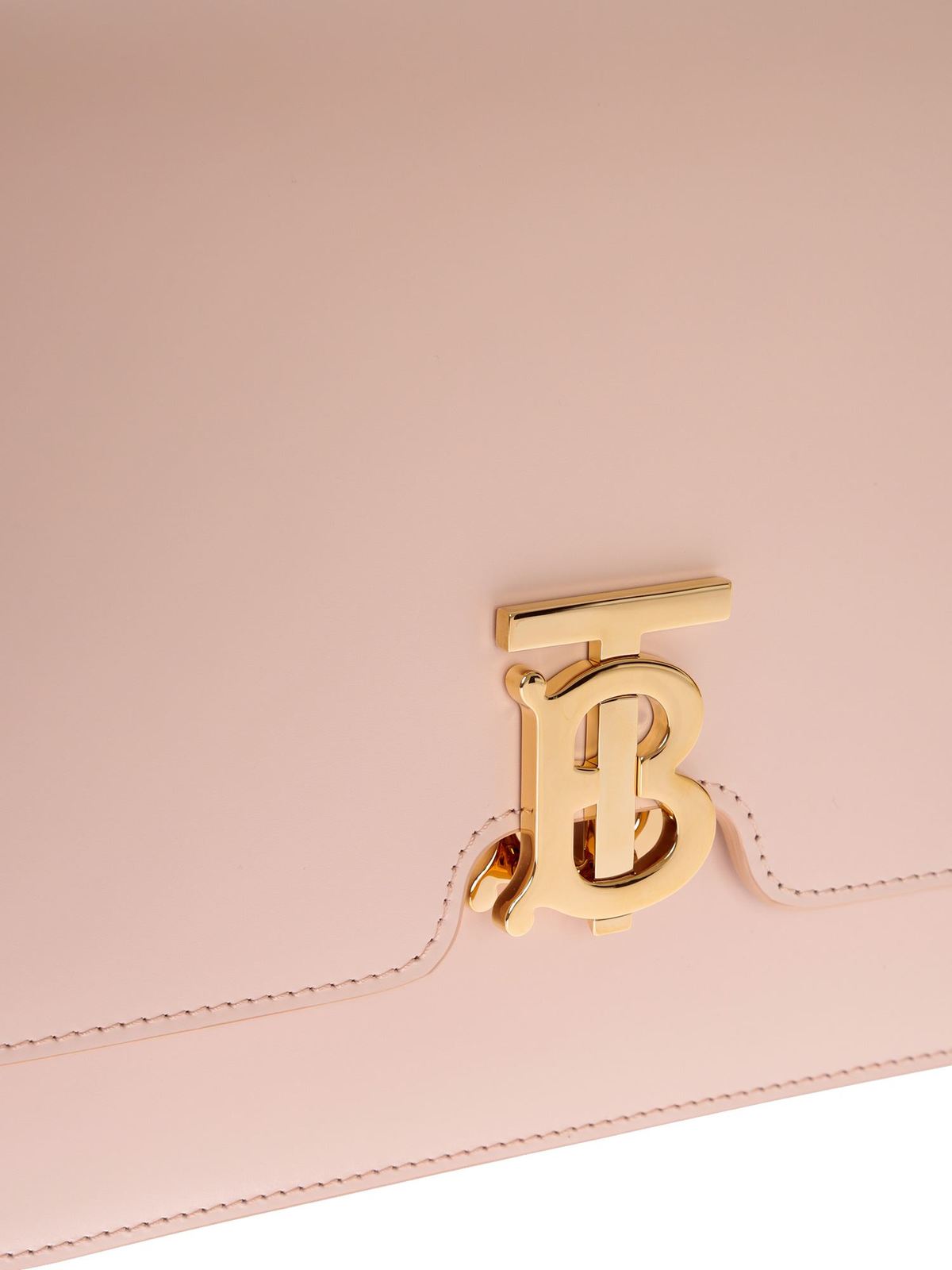 BURBERRY Calfskin Monogram Embossed Small TB Chain Bag Blush Pink |  FASHIONPHILE